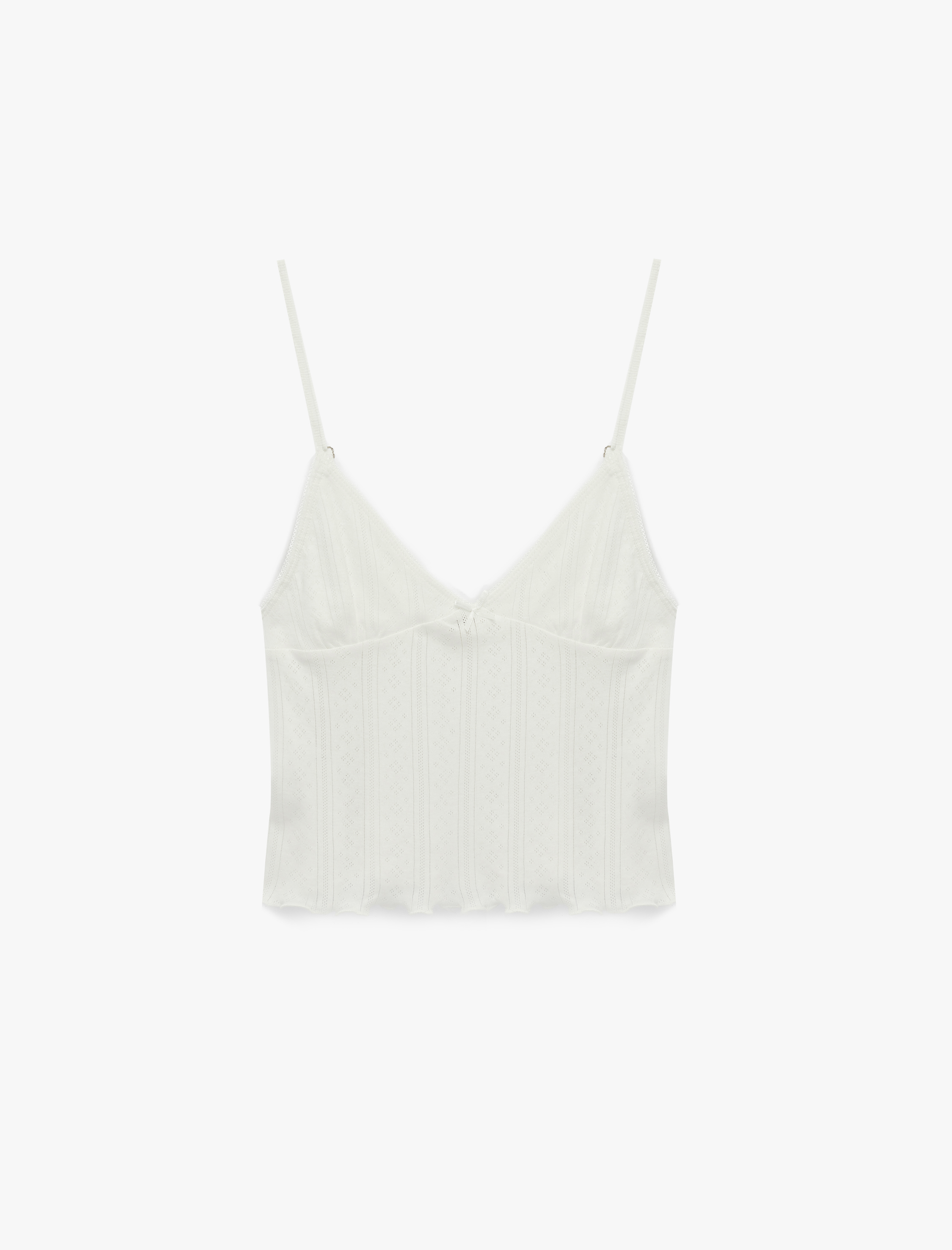   Pamuklu V Yaka Rahat Kesim Askılı Pijama Üstü