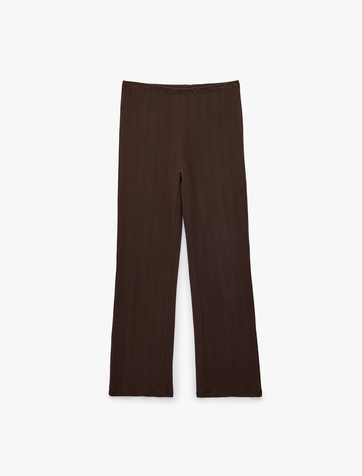  Beli Lastikli Dokulu Uzun Pijama Altı