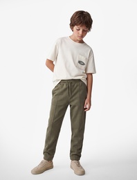 Pamuklu Beli Lastikli Şardonlu Jogger Basic Eşofman Altı