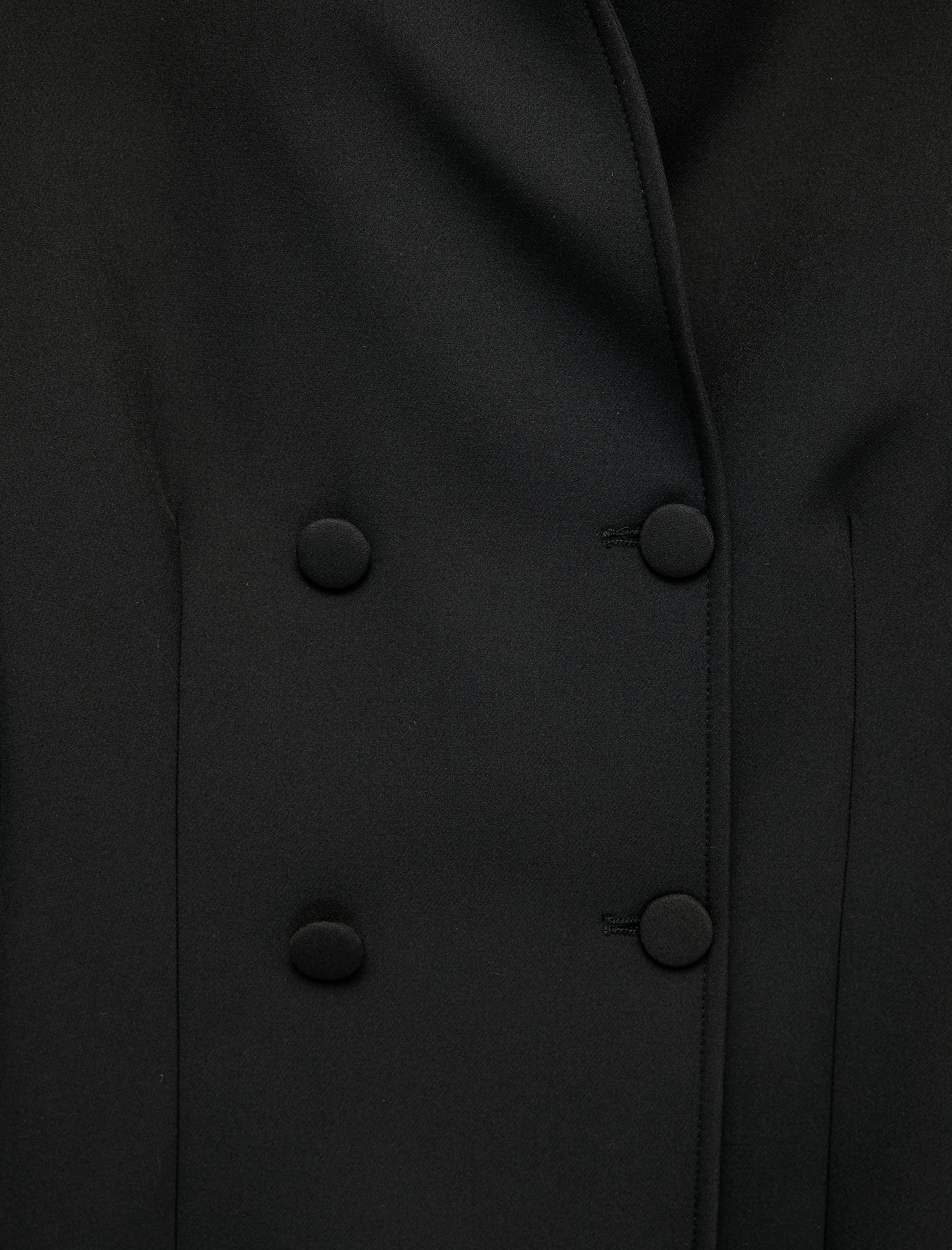   Düğmeli Dikiş Detaylı Kruvaze Yaka Blazer Ceket
