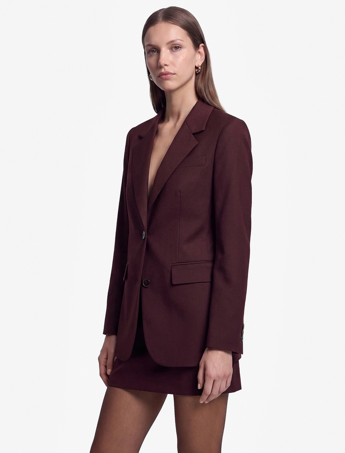  Regular Fit Uzun Kollu Cep Detaylı Düğmeli Viskon Karışımlı Blazer Ceket