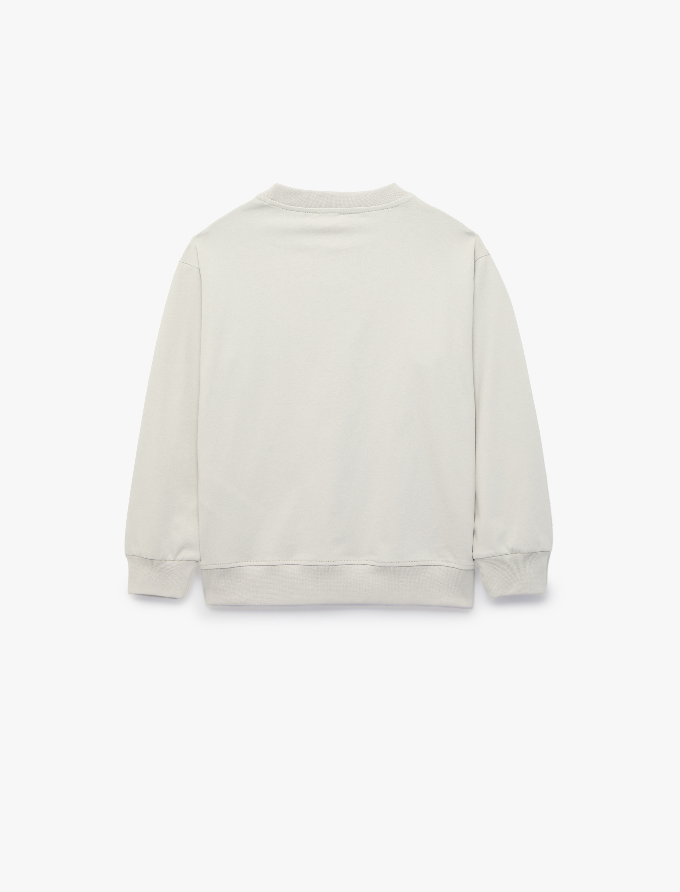  Erkek Çocuk Pamuklu Uzun Kollu Bisiklet Yaka Baskılı Sweatshirt