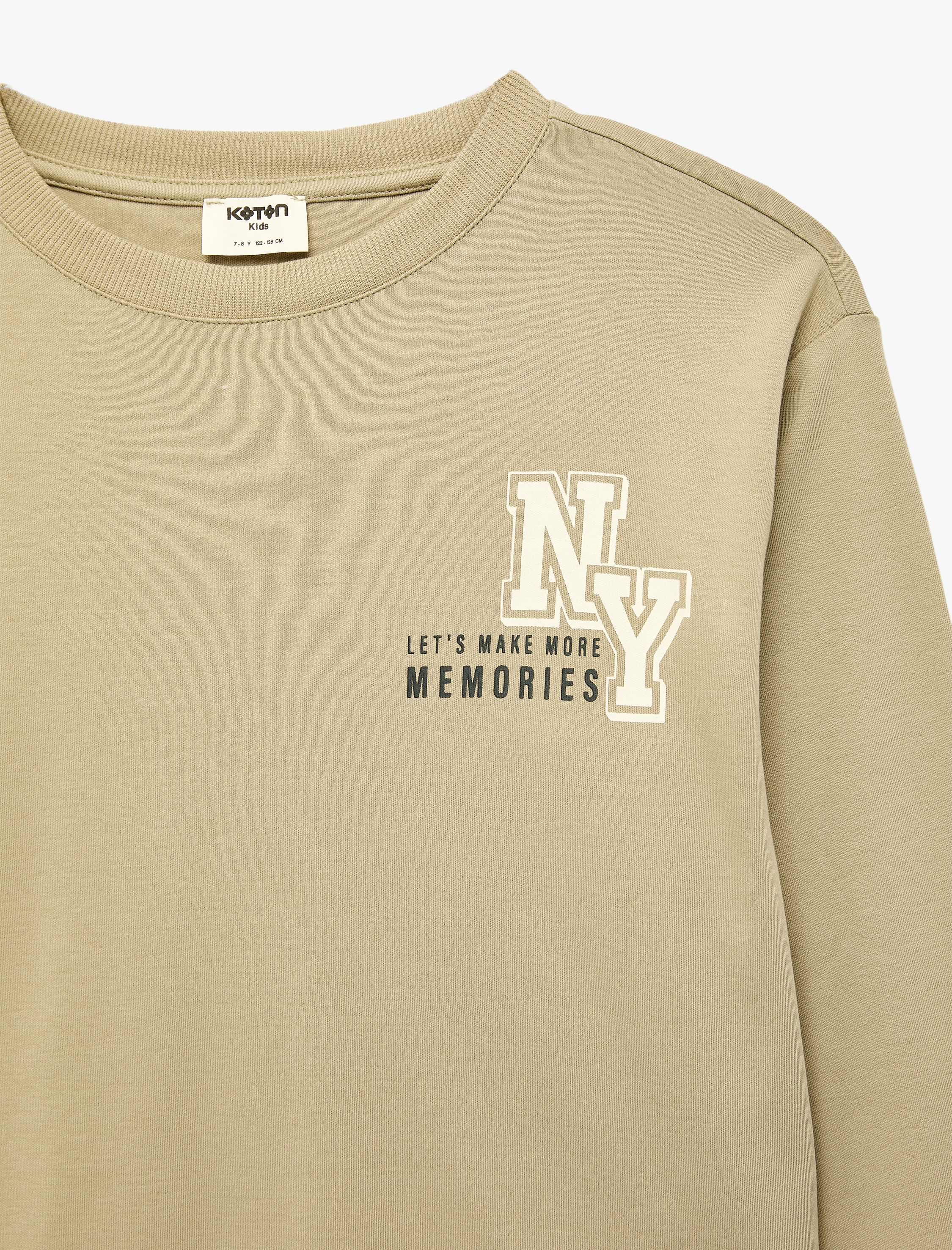  Erkek Çocuk Pamuklu Uzun Kollu Bisiklet Yaka Baskılı Sweatshirt
