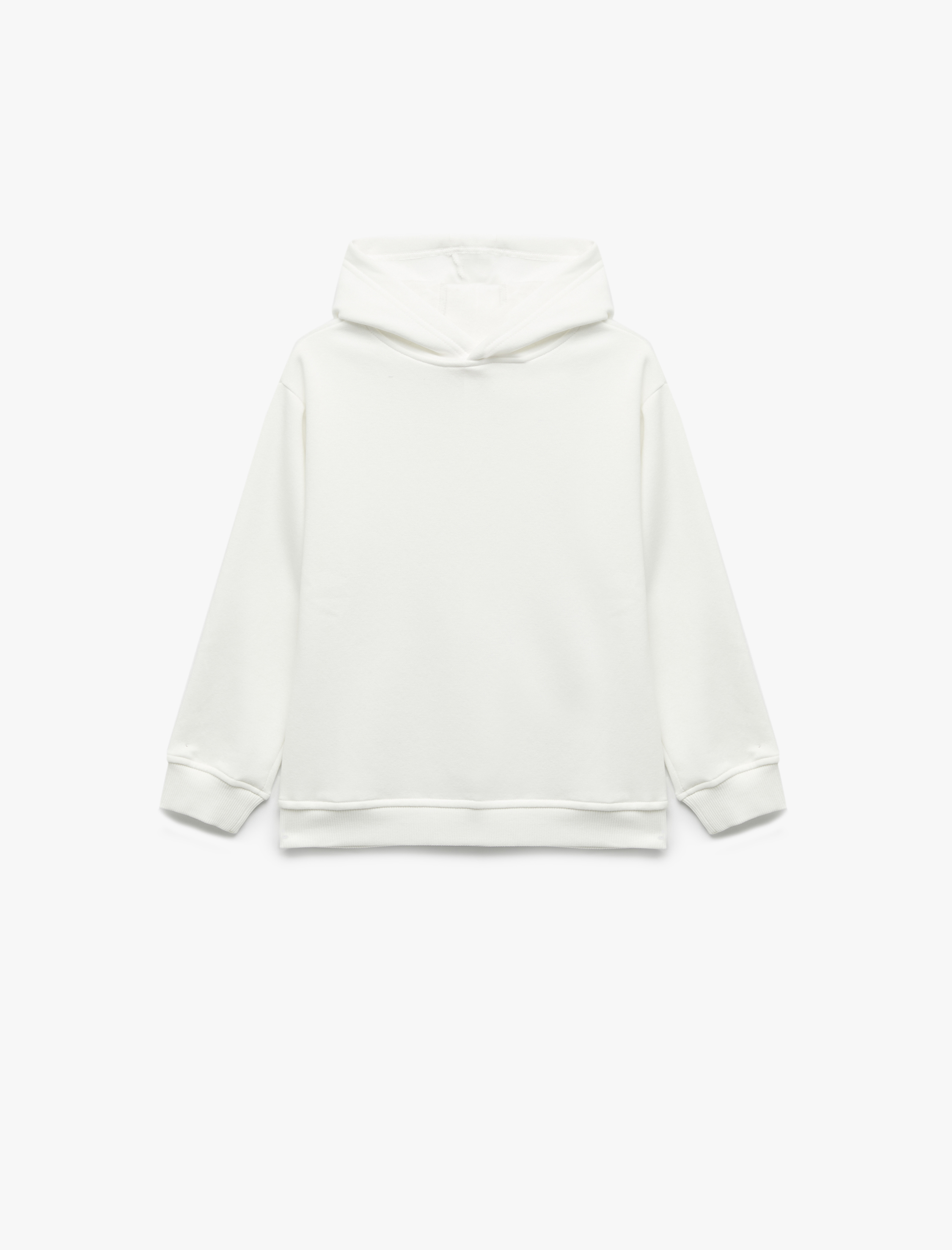  Erkek Çocuk Pamuklu Uzun Kollu Kapşonlu Şardonlu Oversize Sweatshirt