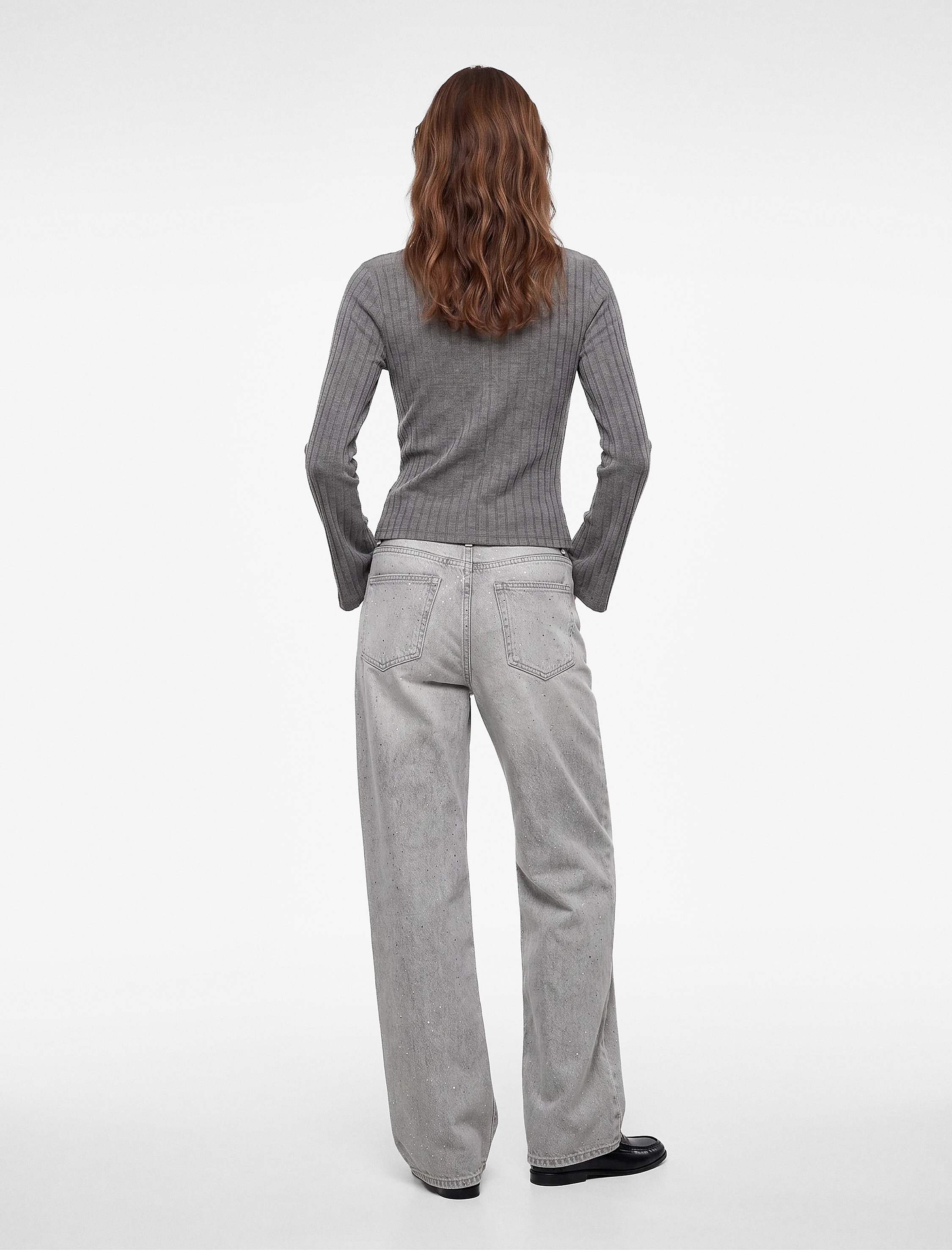   Slim Fit Bisiklet Yaka Bağlama Detaylı Uzun Kollu Bluz