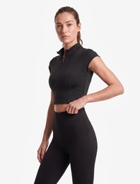 Yarım Fermuarlı Slim Fit Dik Yaka Kısa Kollu Spor Tişört