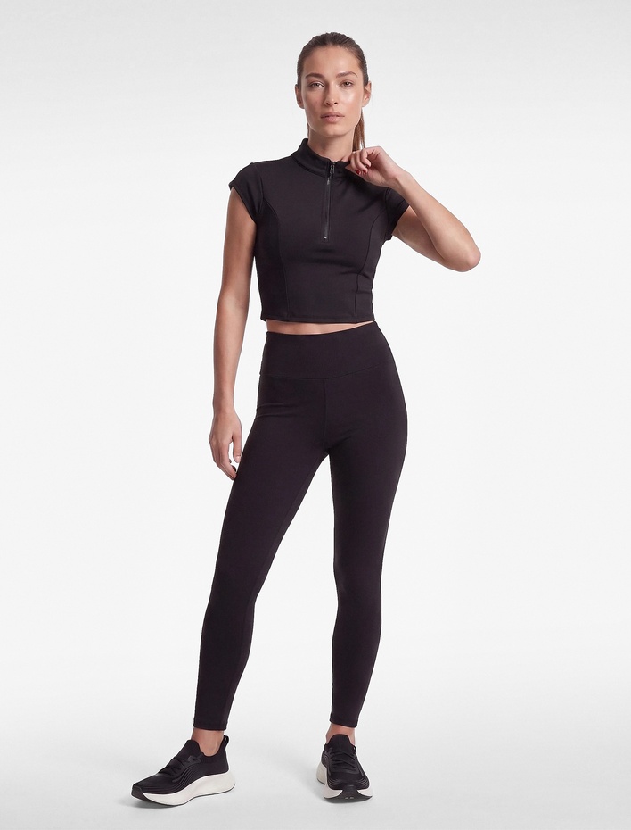  Yarım Fermuarlı Slim Fit Dik Yaka Kısa Kollu Spor Tişört