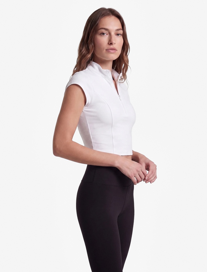  Yarım Fermuarlı Slim Fit Dik Yaka Kısa Kollu Spor Tişört