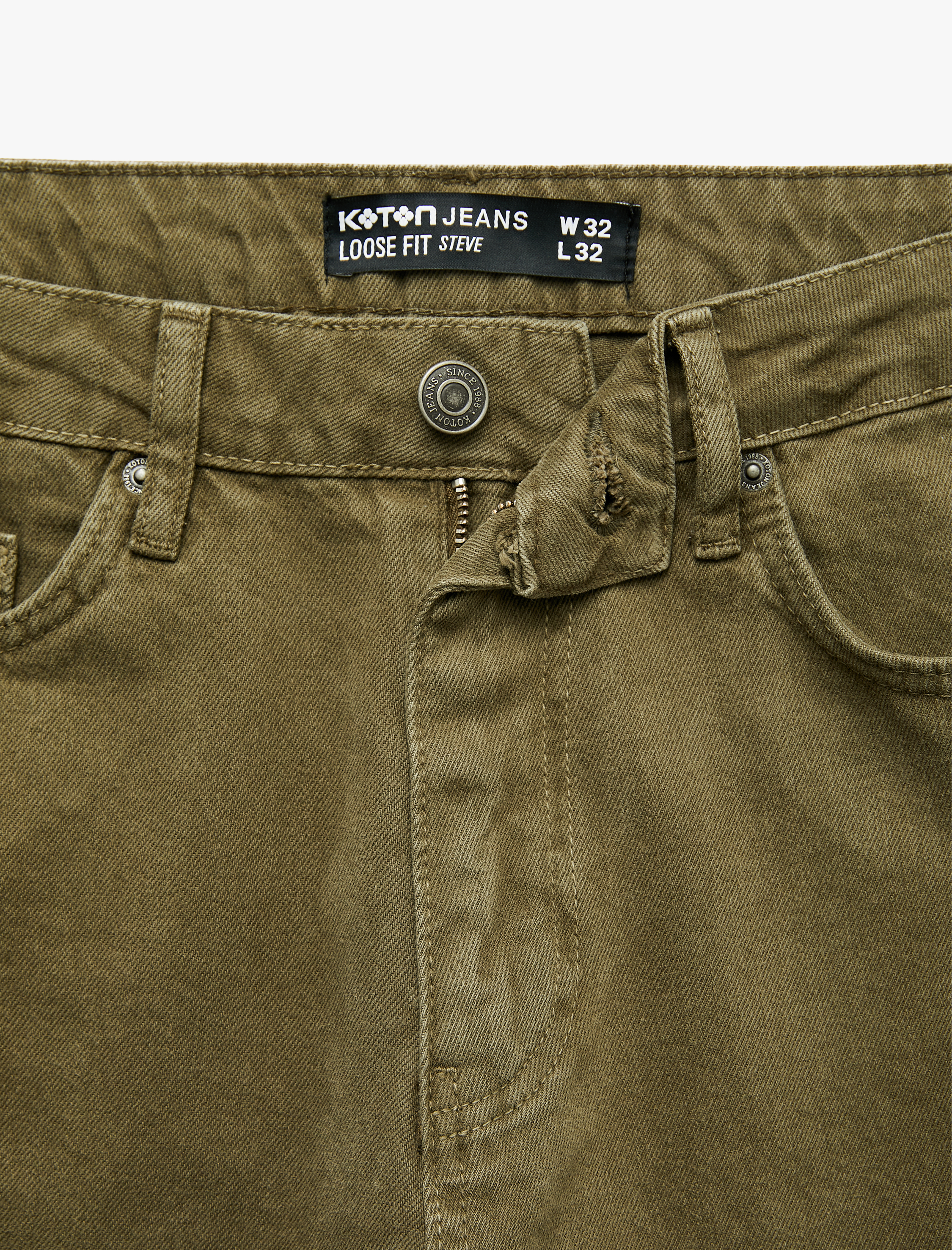   Normal Bel Cepli Pamuklu Bol Kalıp Düz Paça Pantolon - Loose Straight Fit Jean
