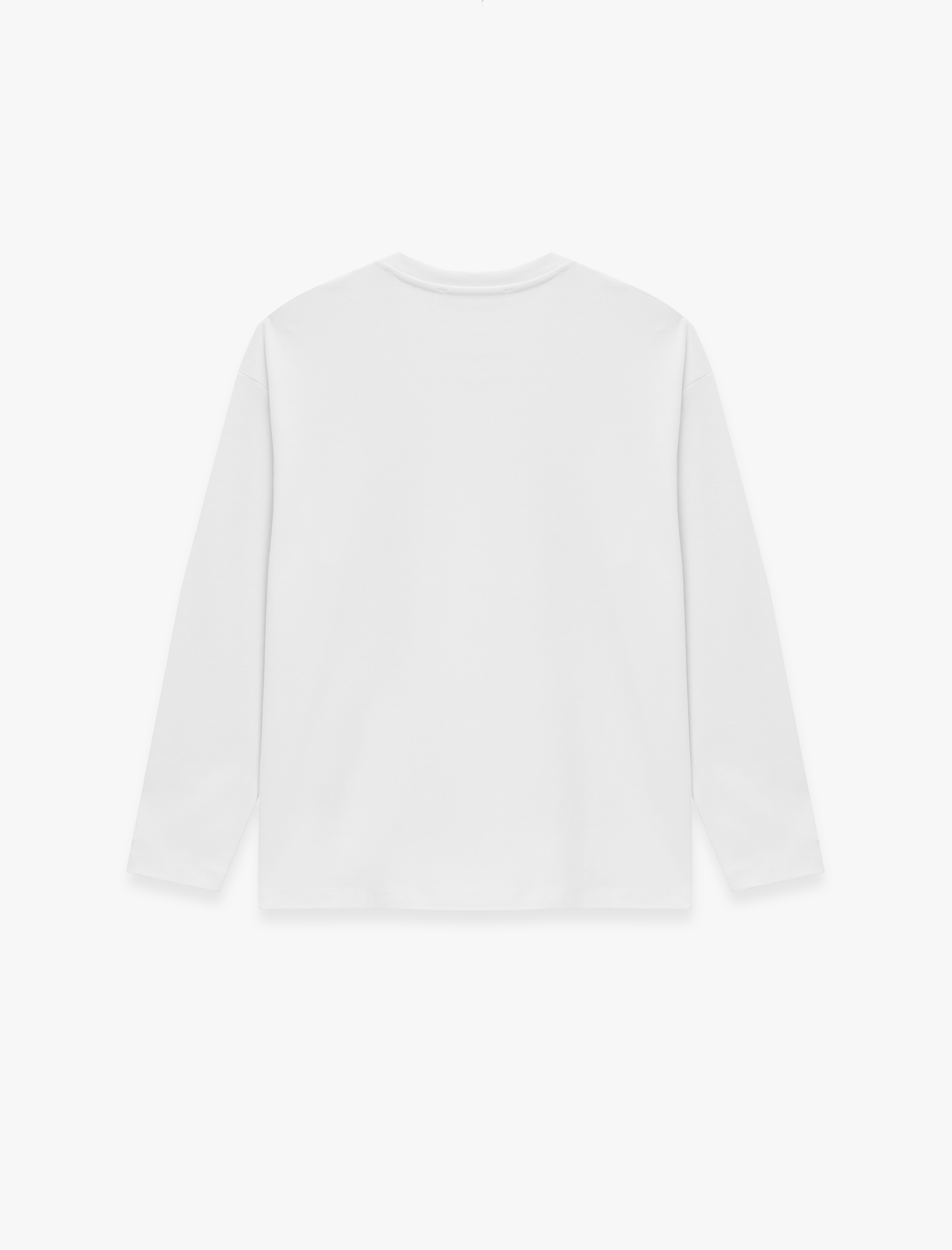   Pamuklu Uzun Kollu Bisiklet Yaka Basic Oversize Tişört
