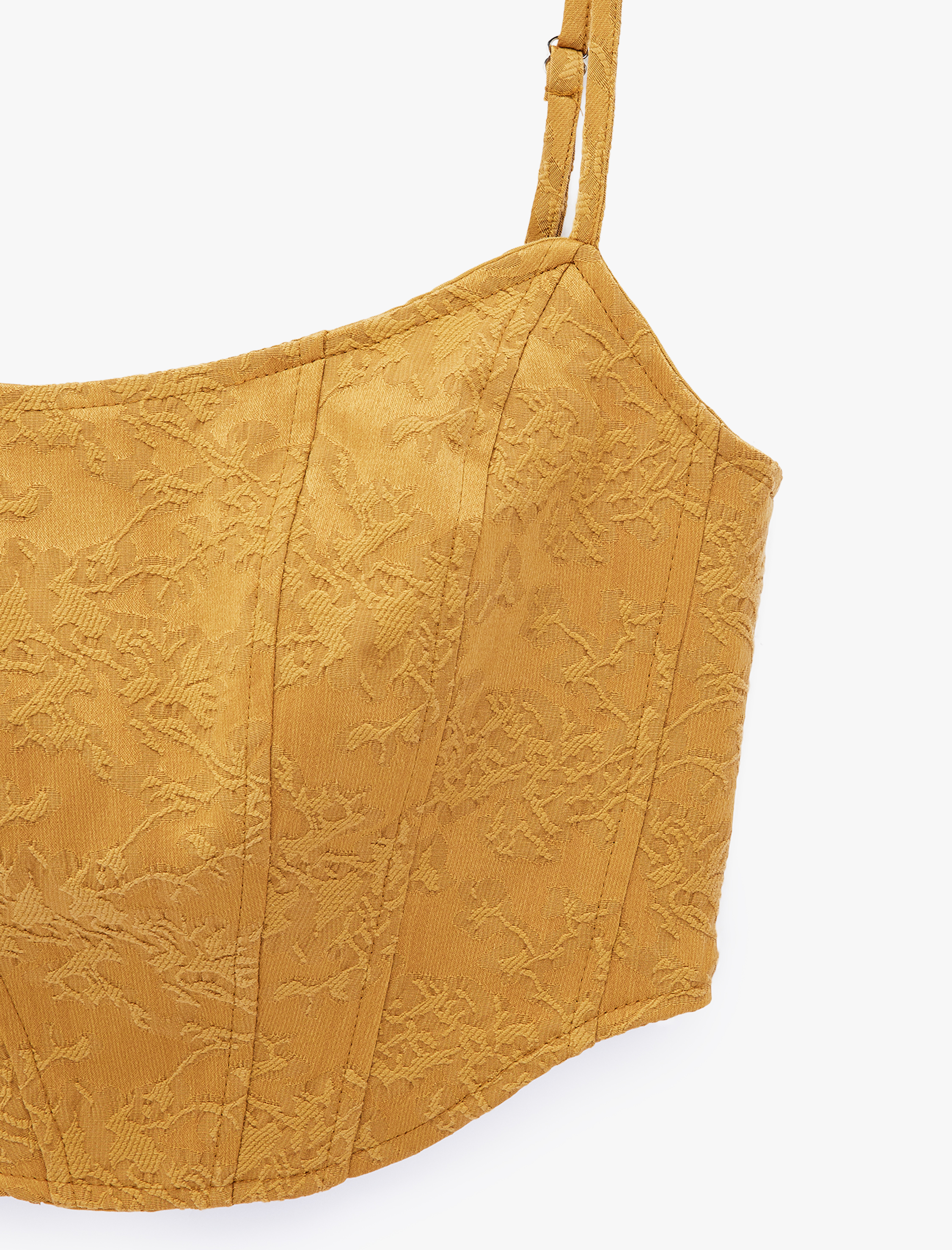   Jakarlı Slim Fit Askılı Crop Korse Büstiyer