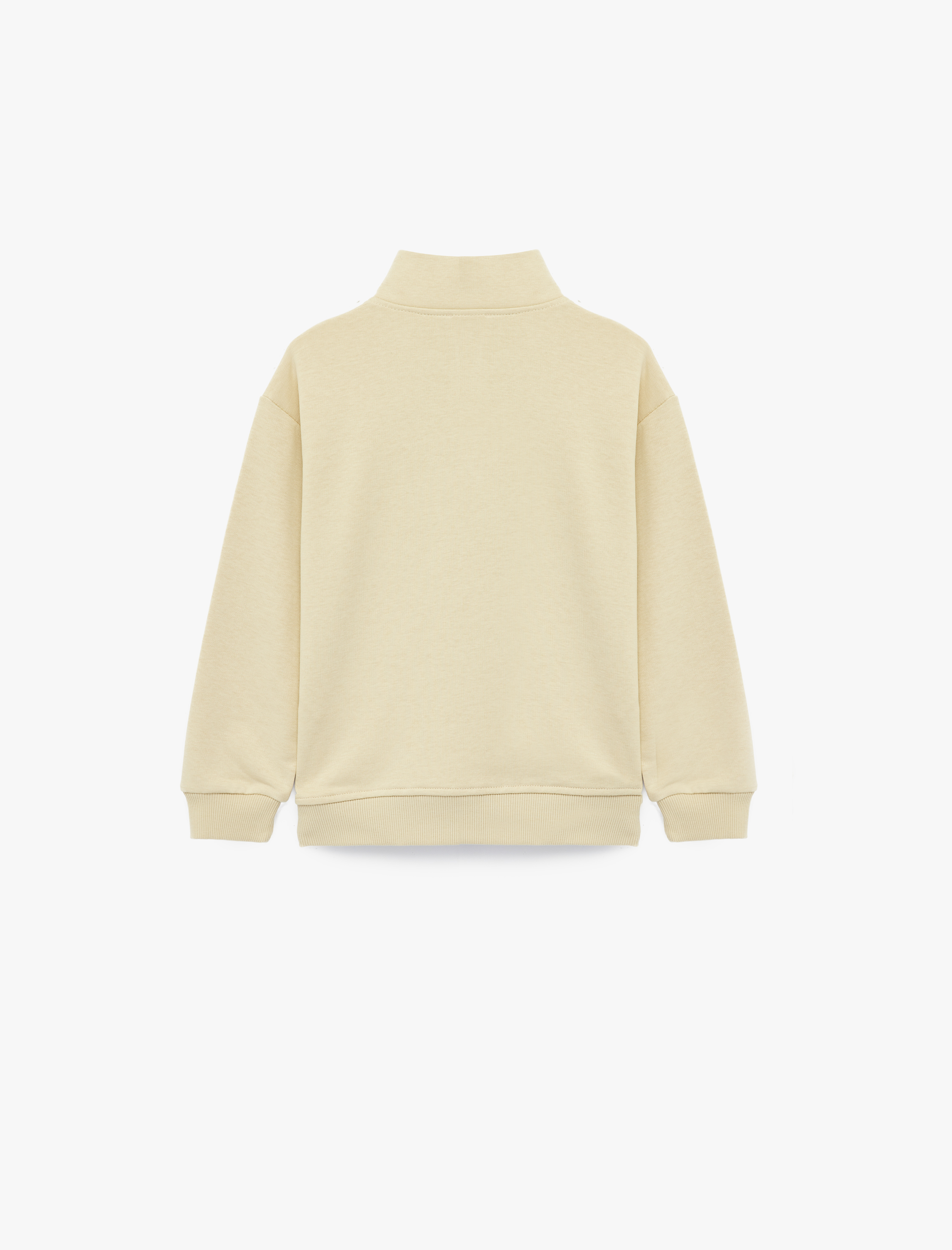  Erkek Çocuk Baskılı Fermuarlı Uzun Kollu Pamuklu Dik Yaka Sweatshirt