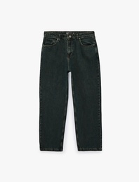 Normal Bel Cepli Rahat Kalıp Pamuklu Baggy Jean Pantolon