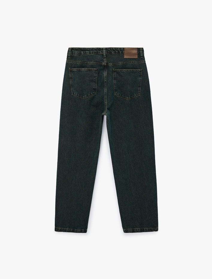  Normal Bel Cepli Rahat Kalıp Pamuklu Baggy Jean Pantolon