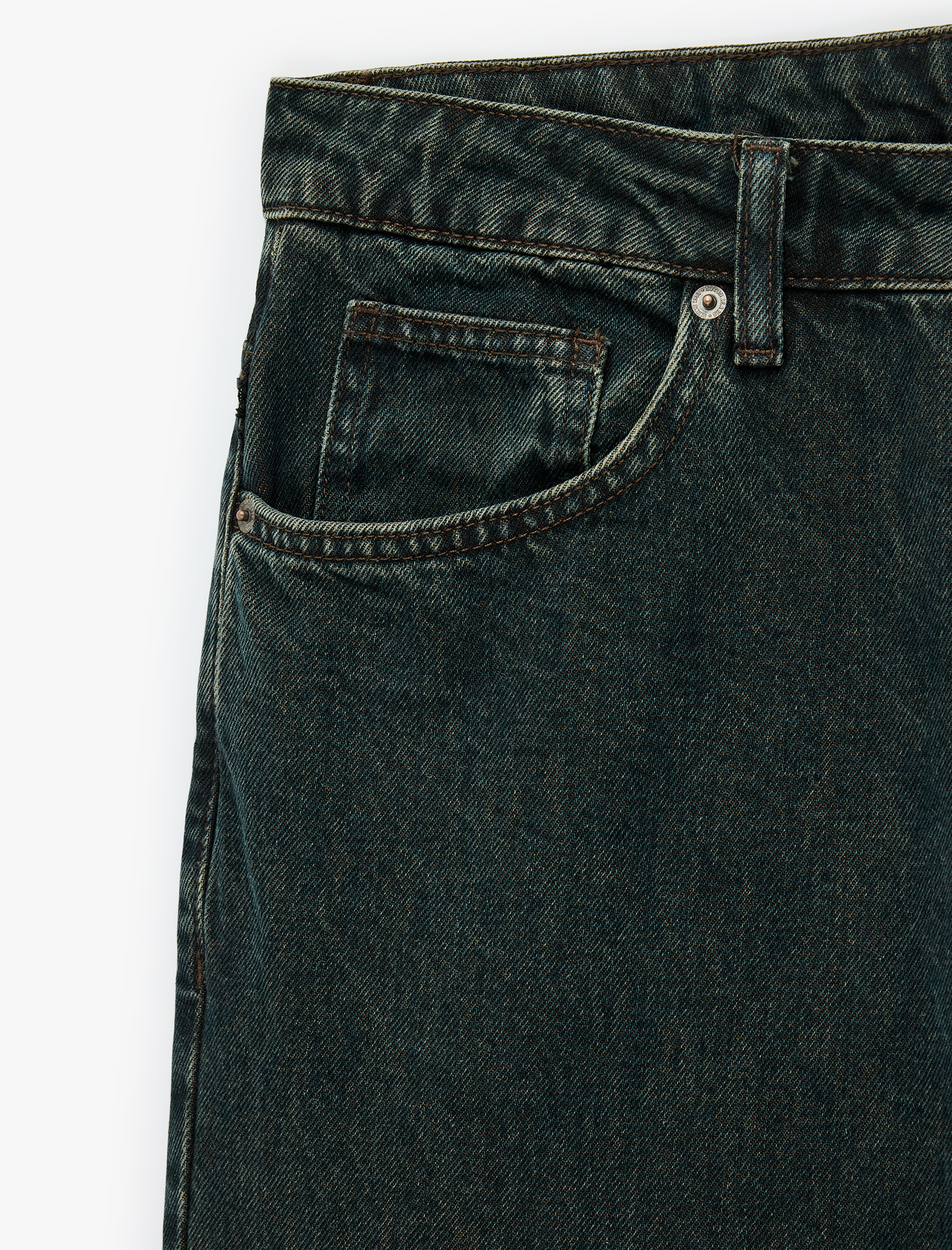   Normal Bel Cepli Rahat Kalıp Pamuklu Baggy Jean Pantolon