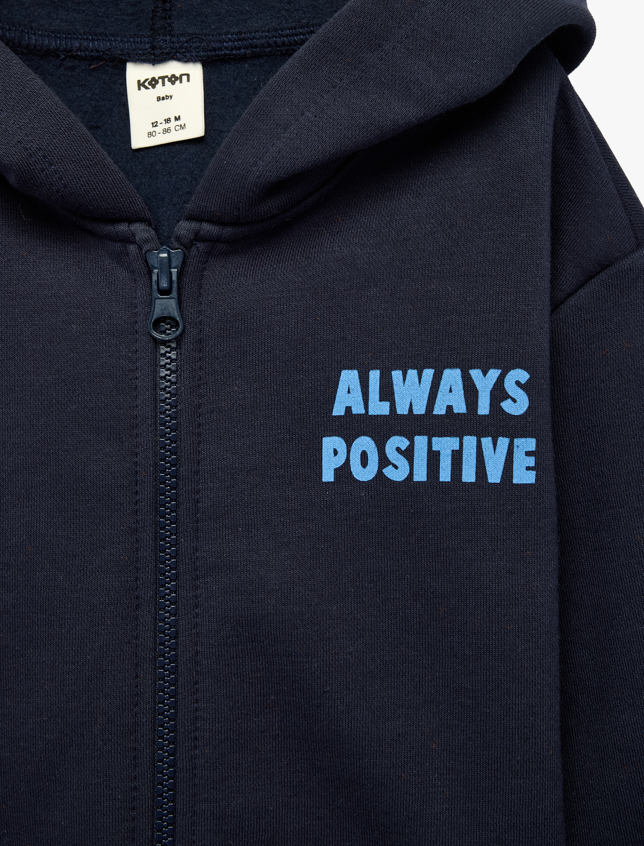  Erkek Bebek Baskılı Uzun Kollu Şardonlu Fermuarlı Kapşonlu Sweatshirt