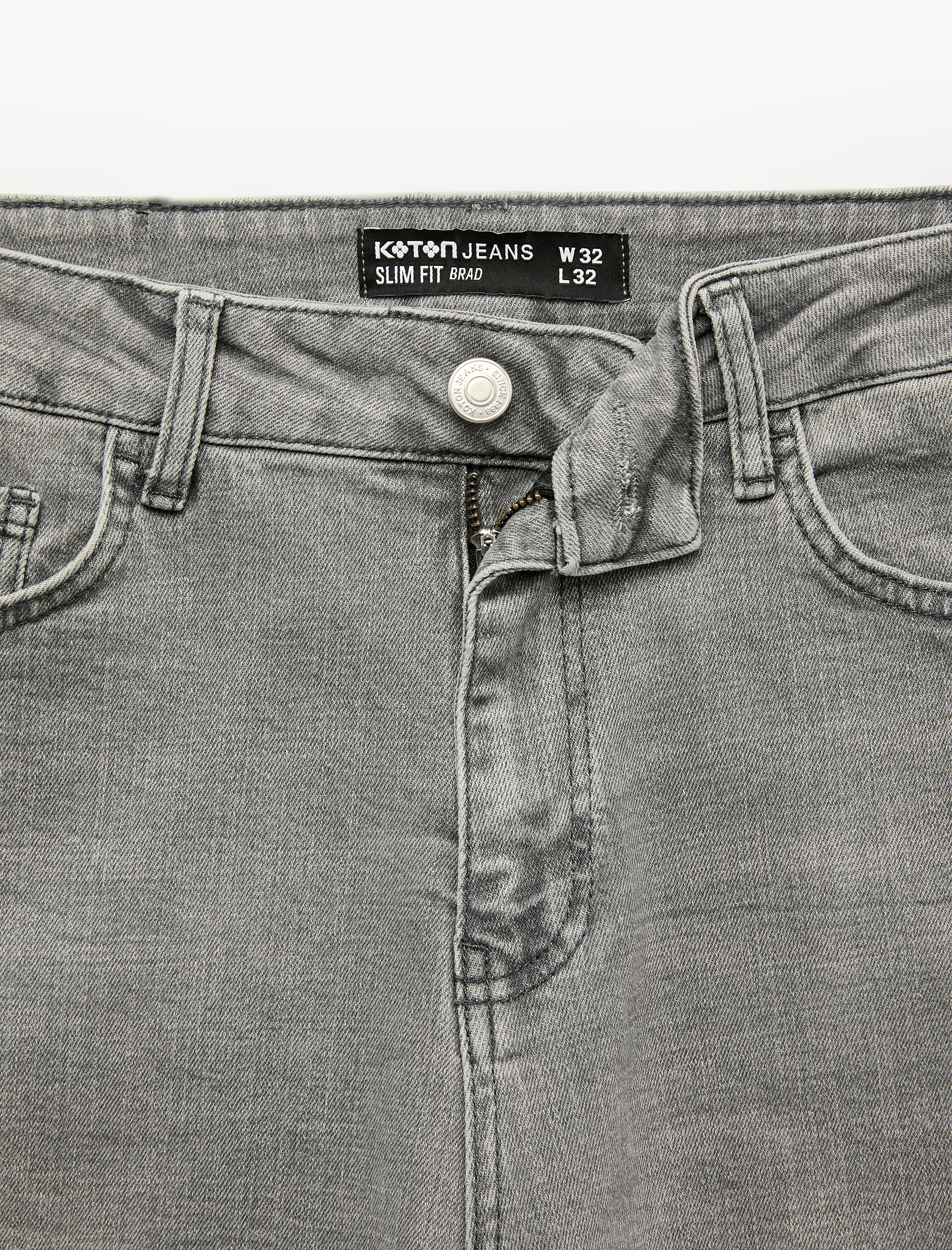   Yıkamalı Cep Detaylı Normal Bel Slim Fit Pamuklu Dar Paça Jean Pantolon - Slim Fit Jeans