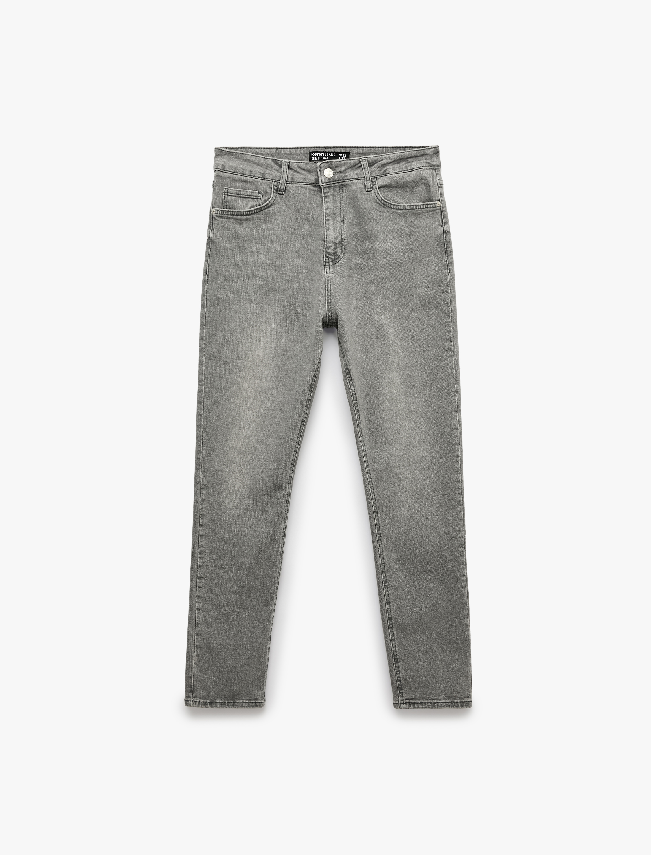   Yıkamalı Cep Detaylı Normal Bel Slim Fit Pamuklu Dar Paça Jean Pantolon - Slim Fit Jeans