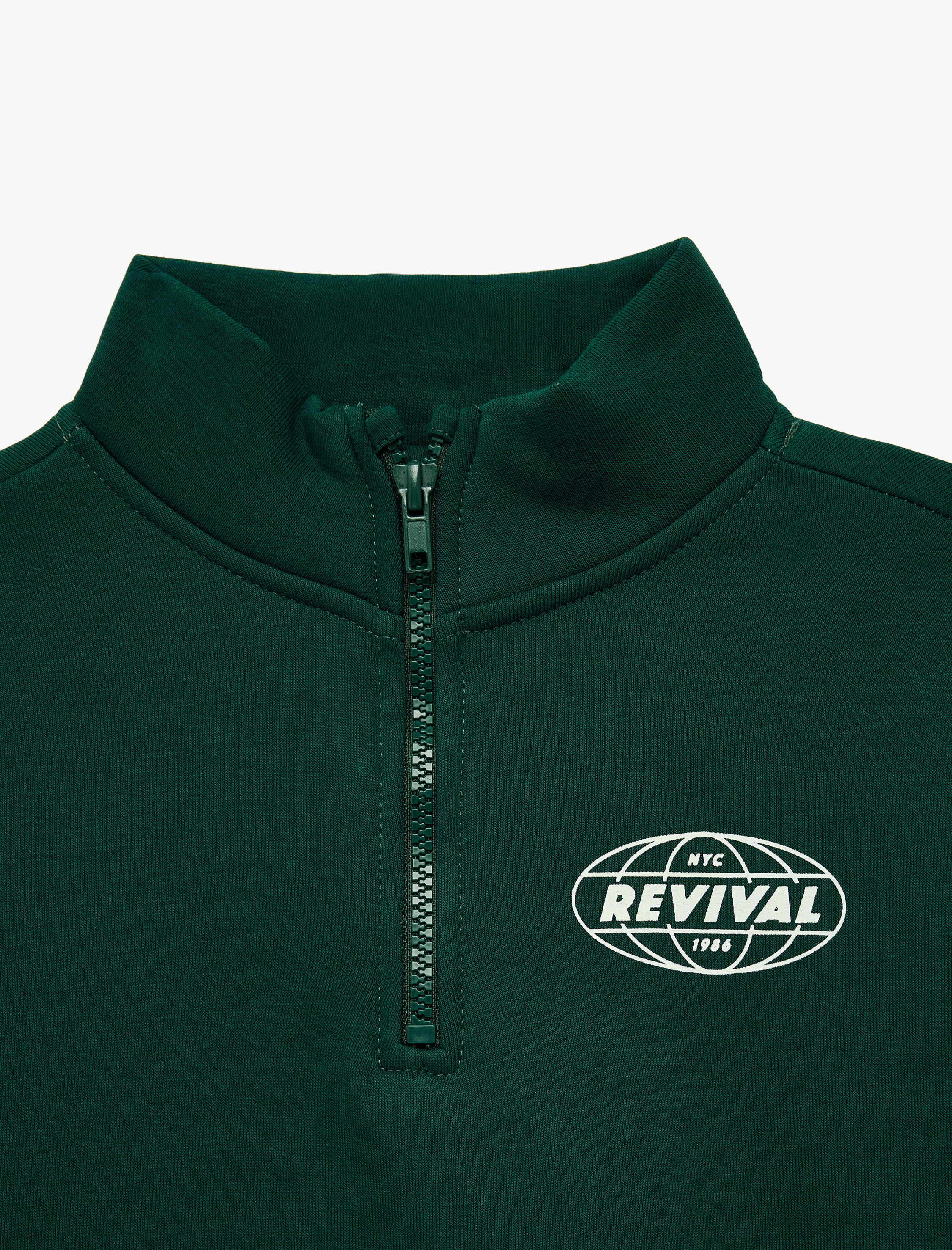  Erkek Çocuk Baskılı Şardonlu Pamuklu Fermuar Detaylı Uzun Kollu Dik Yaka Sweatshirt