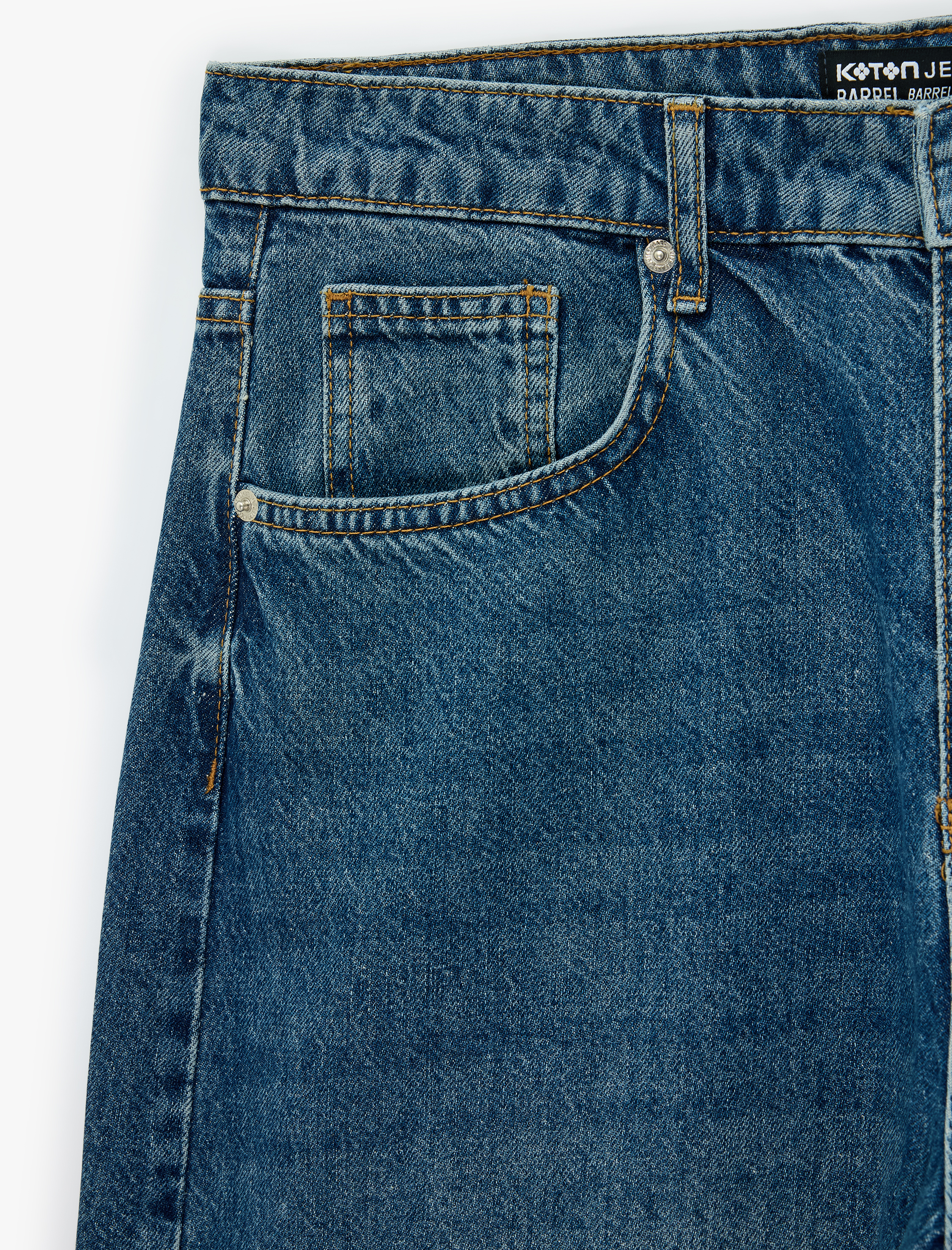   Rahat Kalıp Normal Bel Beş Cepli Pamuklu Barrel Denim Pantolon - Barrel Jeans