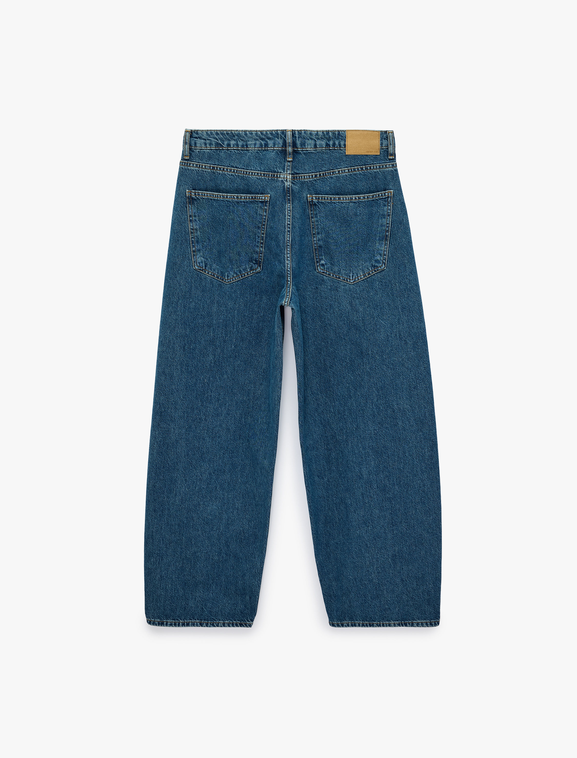   Rahat Kalıp Normal Bel Beş Cepli Pamuklu Barrel Denim Pantolon - Barrel Jeans