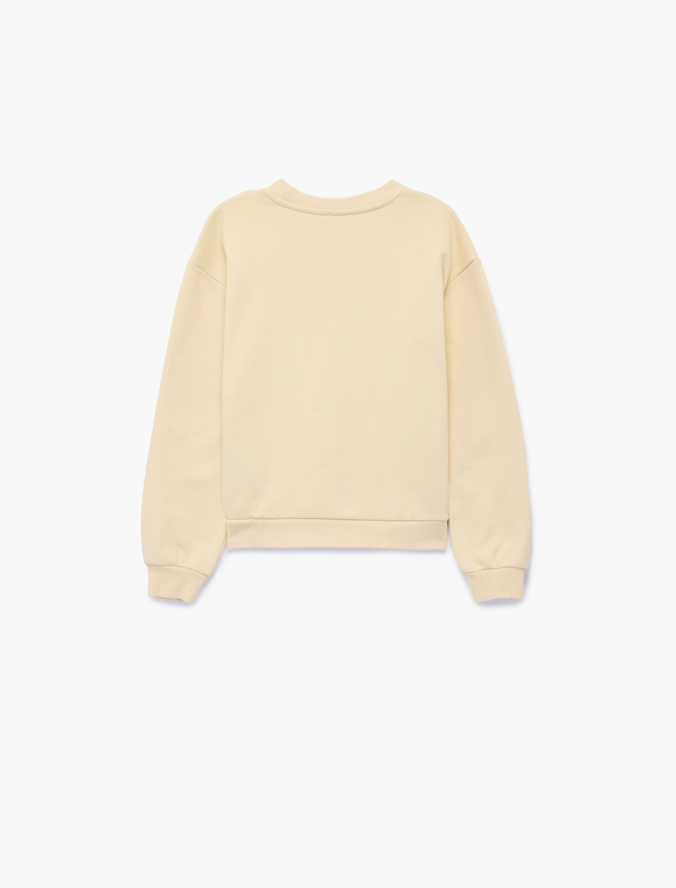  Kız Çocuk Bisiklet Yaka Uzun Kollu Şardonlu Köpek Baskılı Sweatshirt