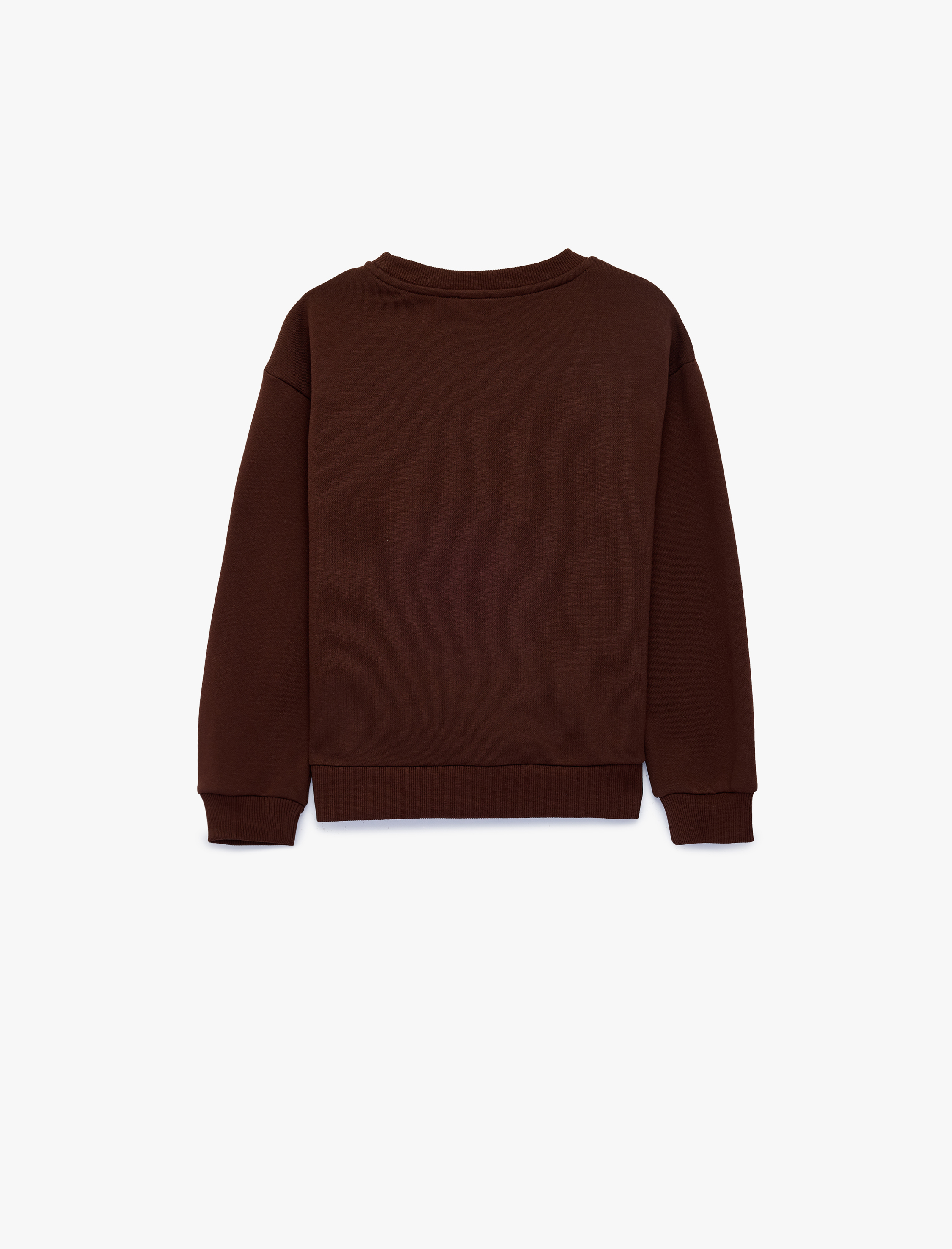  Kız Çocuk Uzun Kollu Bisiklet Yaka Şardonlu Kedi Baskılı Sweatshirt