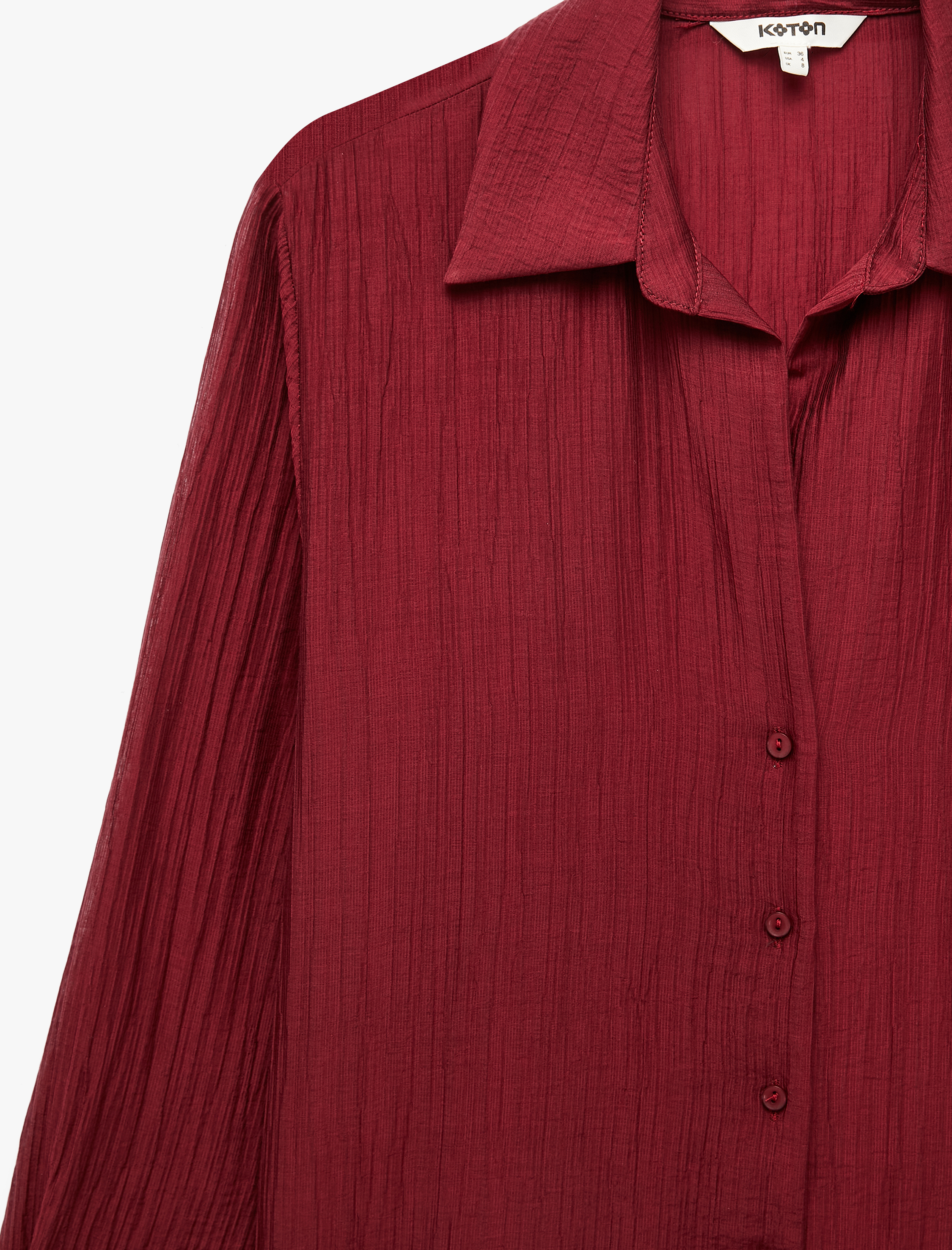   Uzun Kollu Kaçık Yaka Düğmeli Oversize Gömlek
