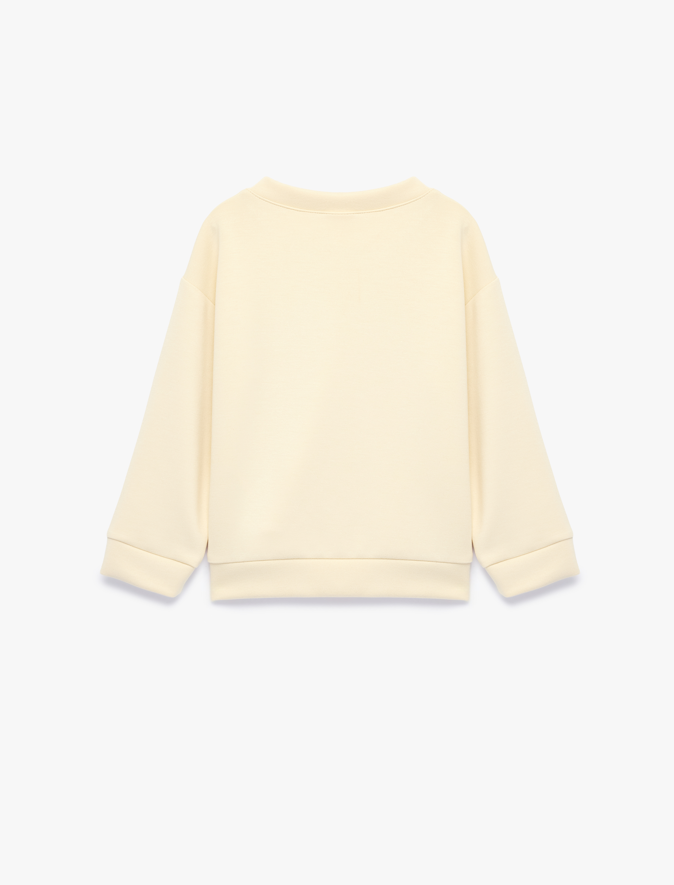  Kız Bebek Viskon Karışımlı Bisiklet Yaka Uzun Kollu Baskılı Sweatshirt