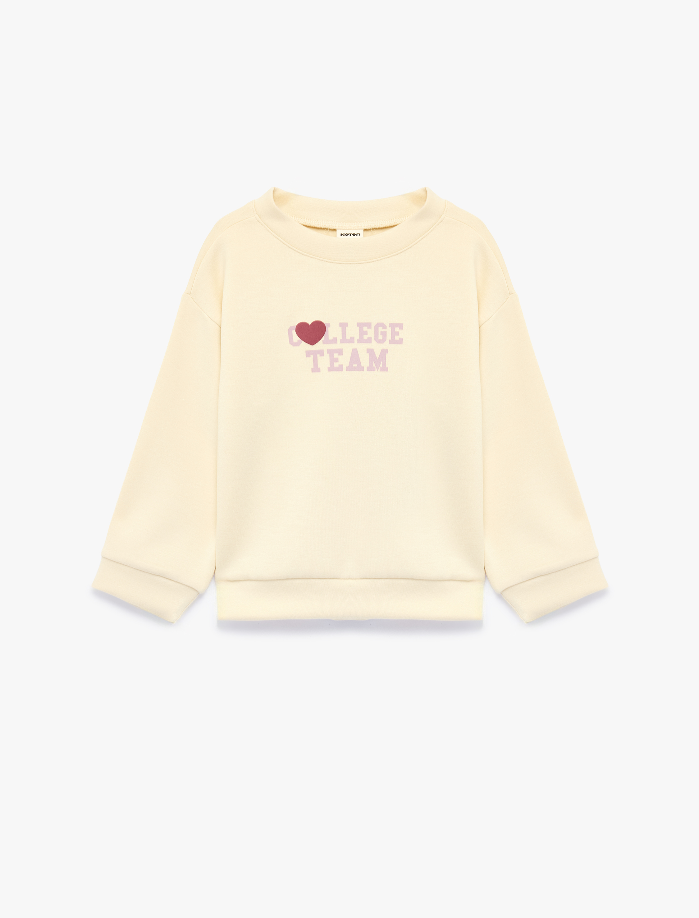  Kız Bebek Viskon Karışımlı Bisiklet Yaka Uzun Kollu Baskılı Sweatshirt