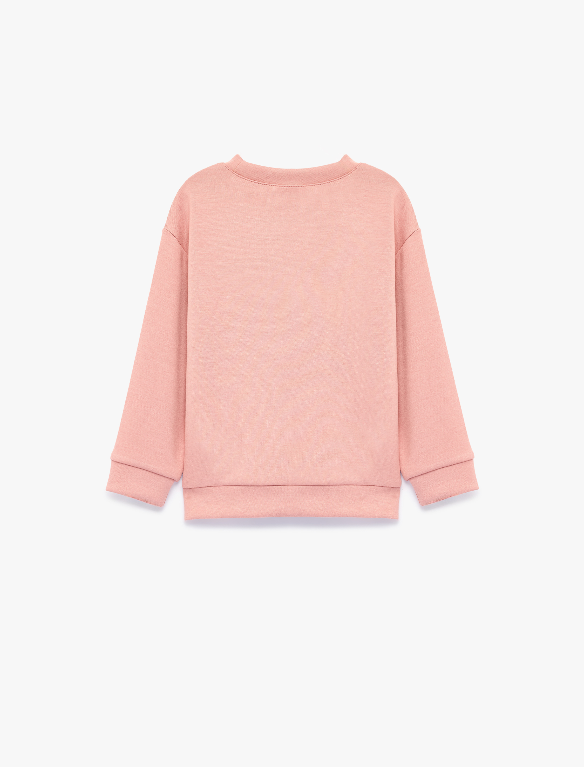  Kız Bebek Viskon Karışımlı Bisiklet Yaka Uzun Kollu Baskılı Sweatshirt