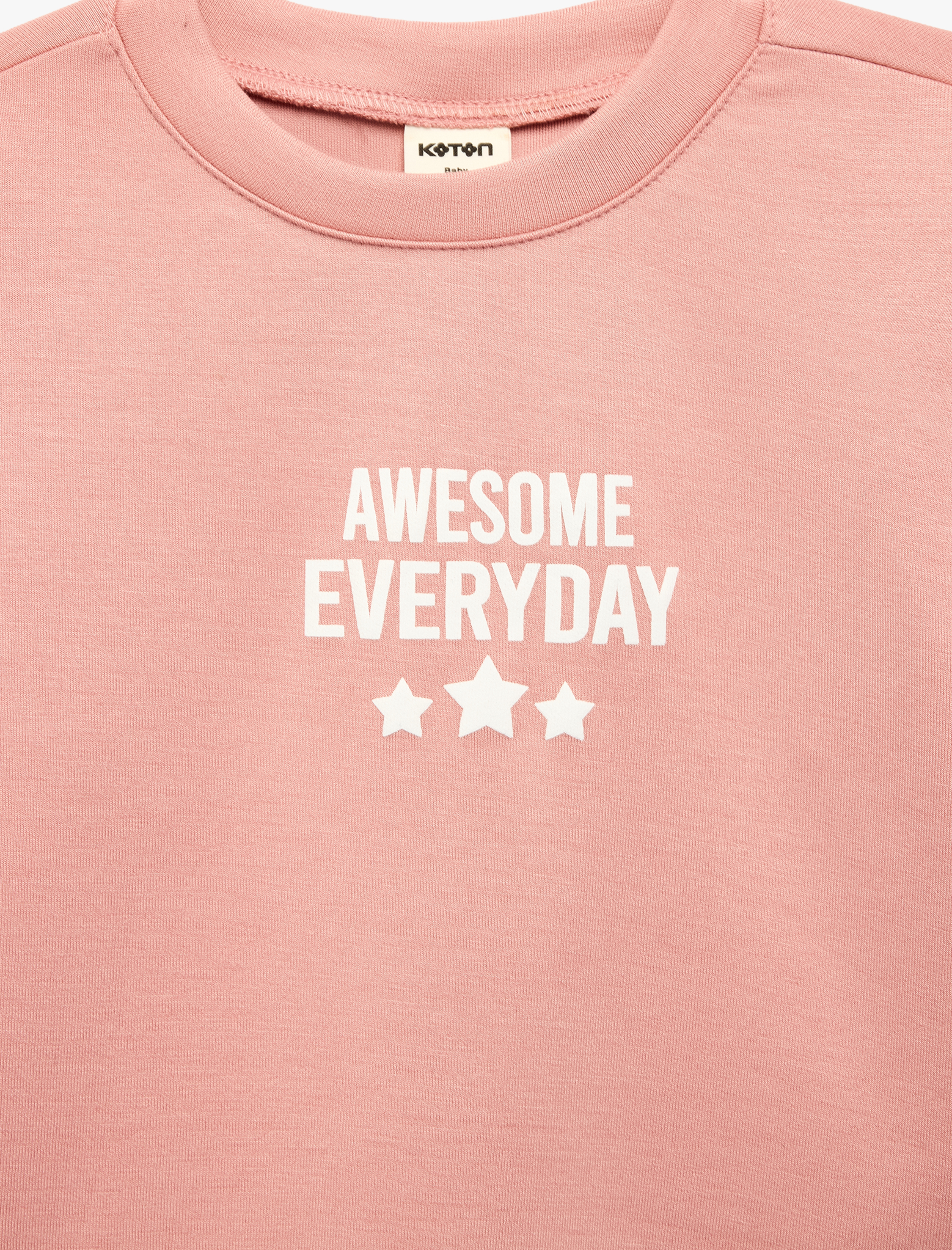  Kız Bebek Viskon Karışımlı Bisiklet Yaka Uzun Kollu Baskılı Sweatshirt