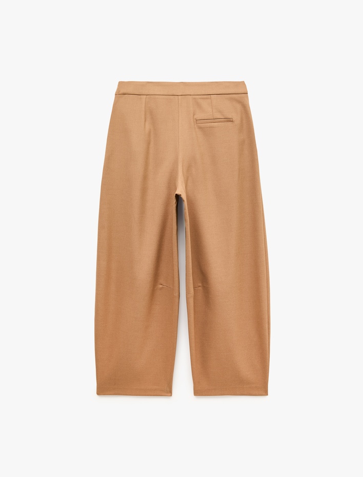  Regular Fit Pile Detaylı Cepli Barrel Kesim Pantolon