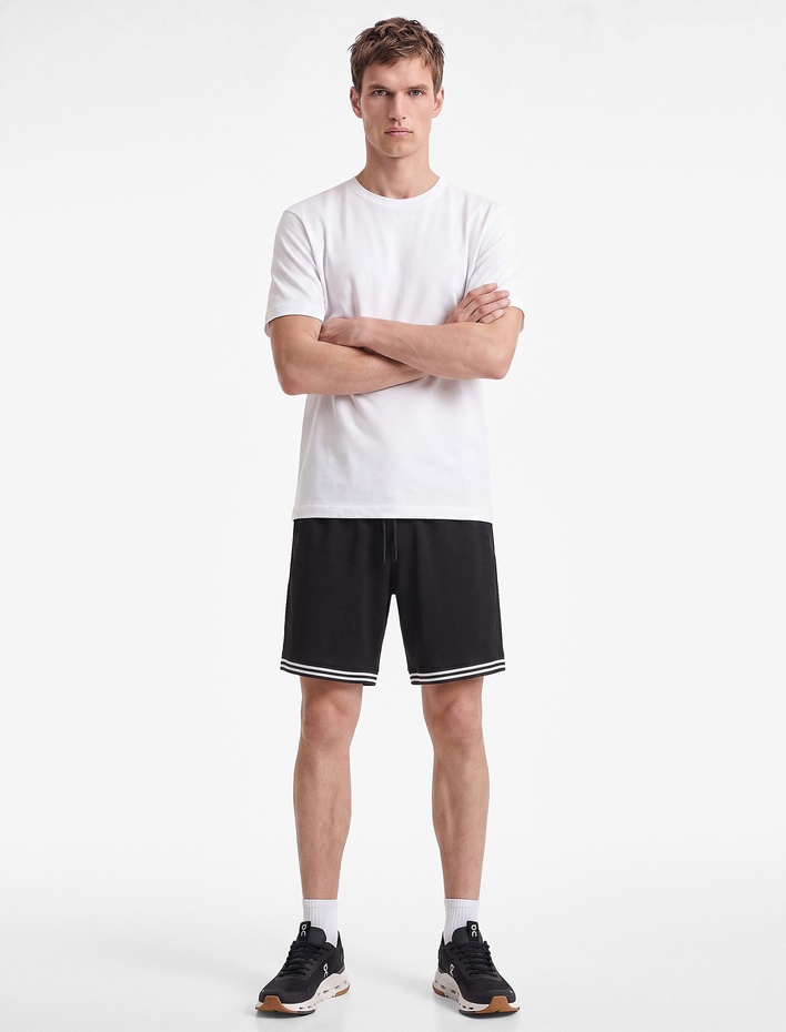  Pamuklu Regular Fit Kısa Kollu Bisiklet Yaka Basic Spor Tişört