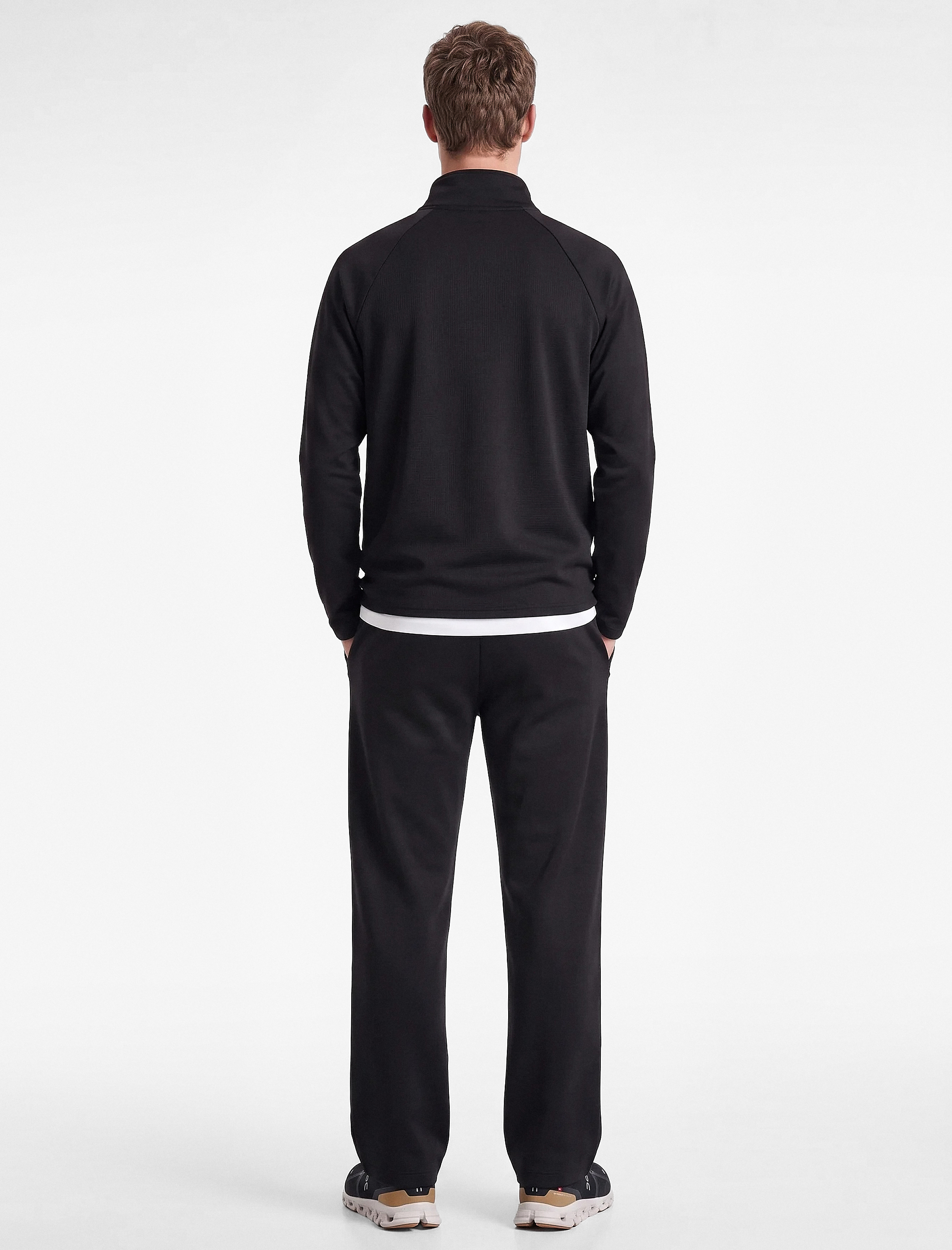   Dik Yaka Uzun Kollu Yarım Fermuarlı Spor Sweatshirt