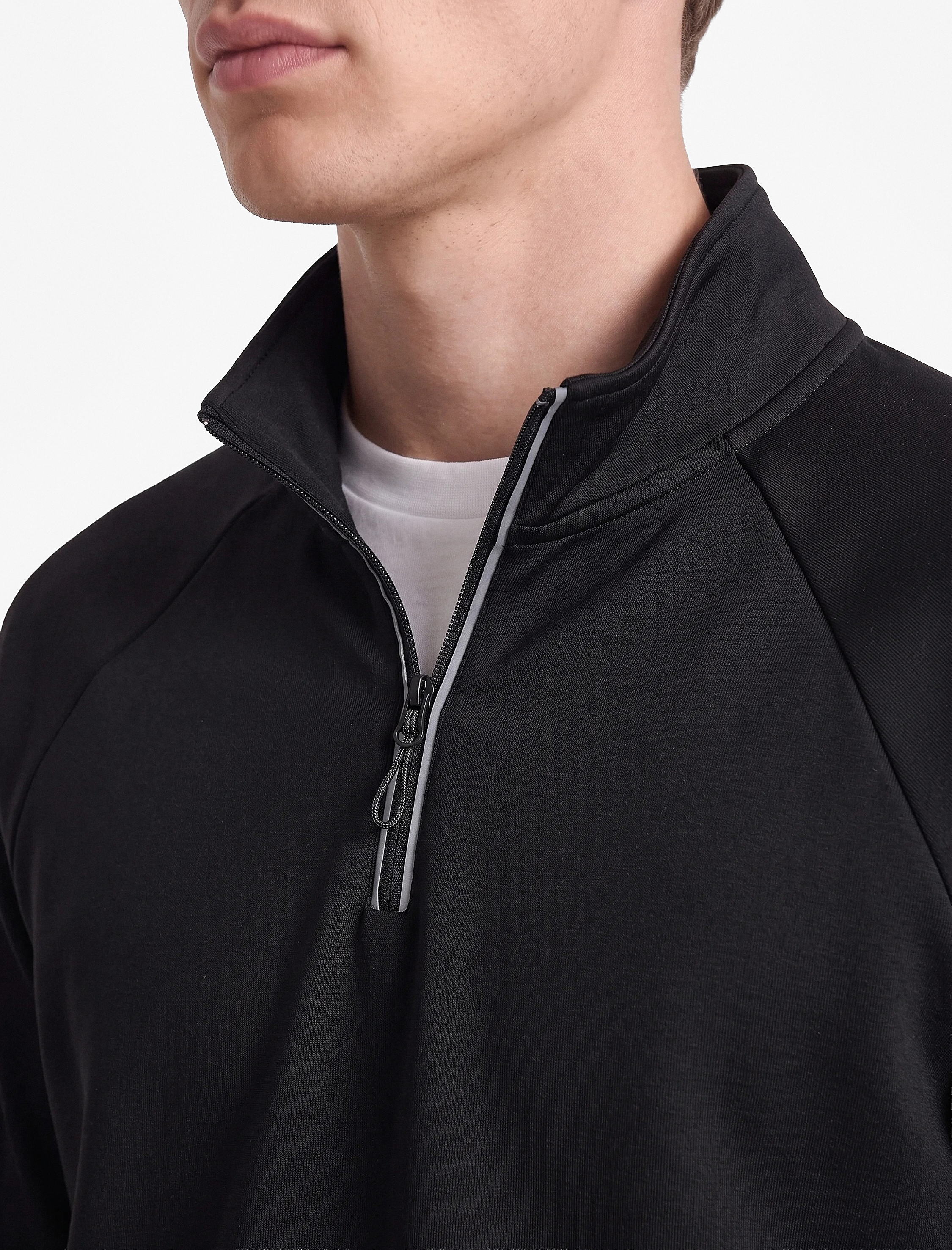   Dik Yaka Uzun Kollu Yarım Fermuarlı Spor Sweatshirt