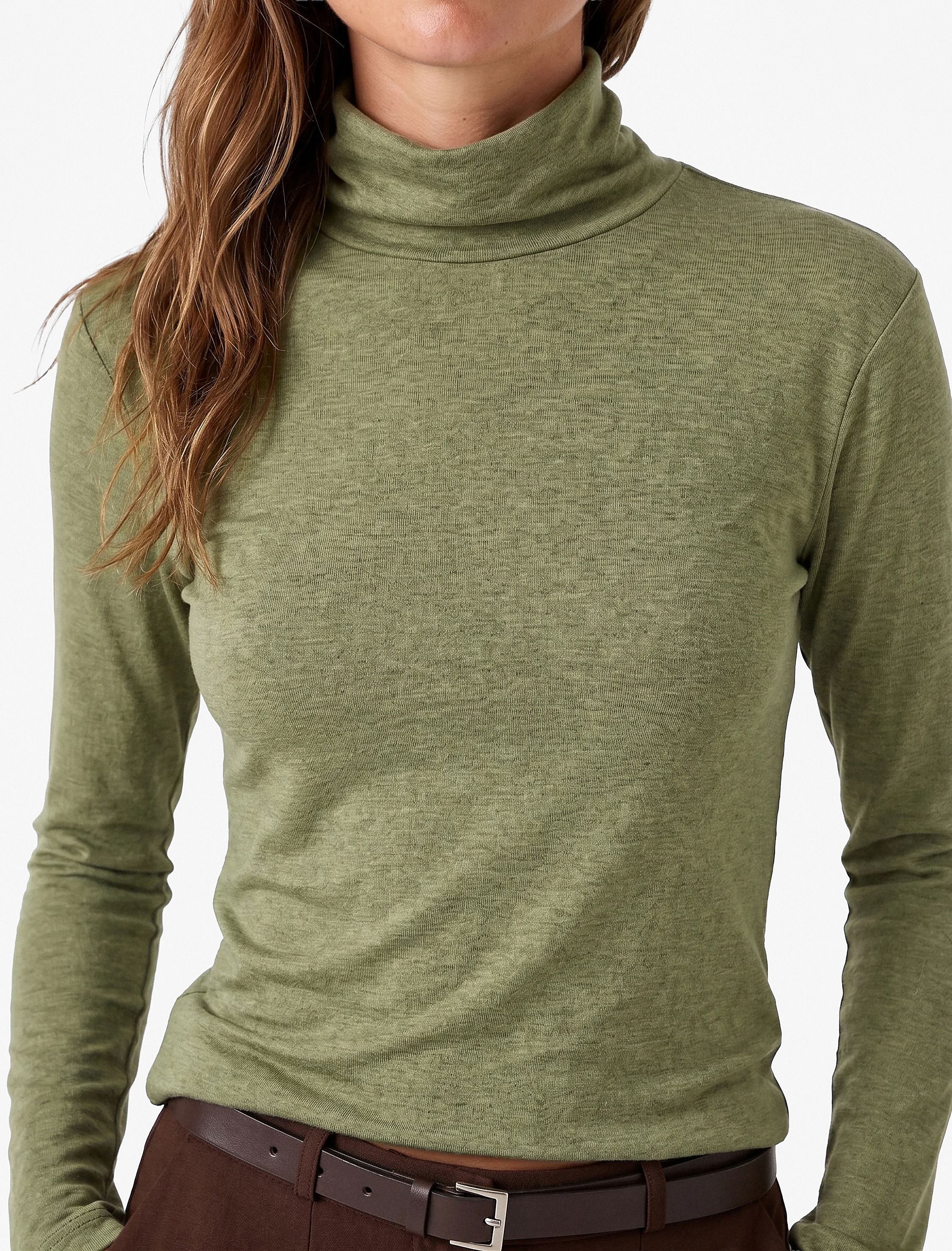   Slim Fit Dik Yaka Uzun Kollu Tişört