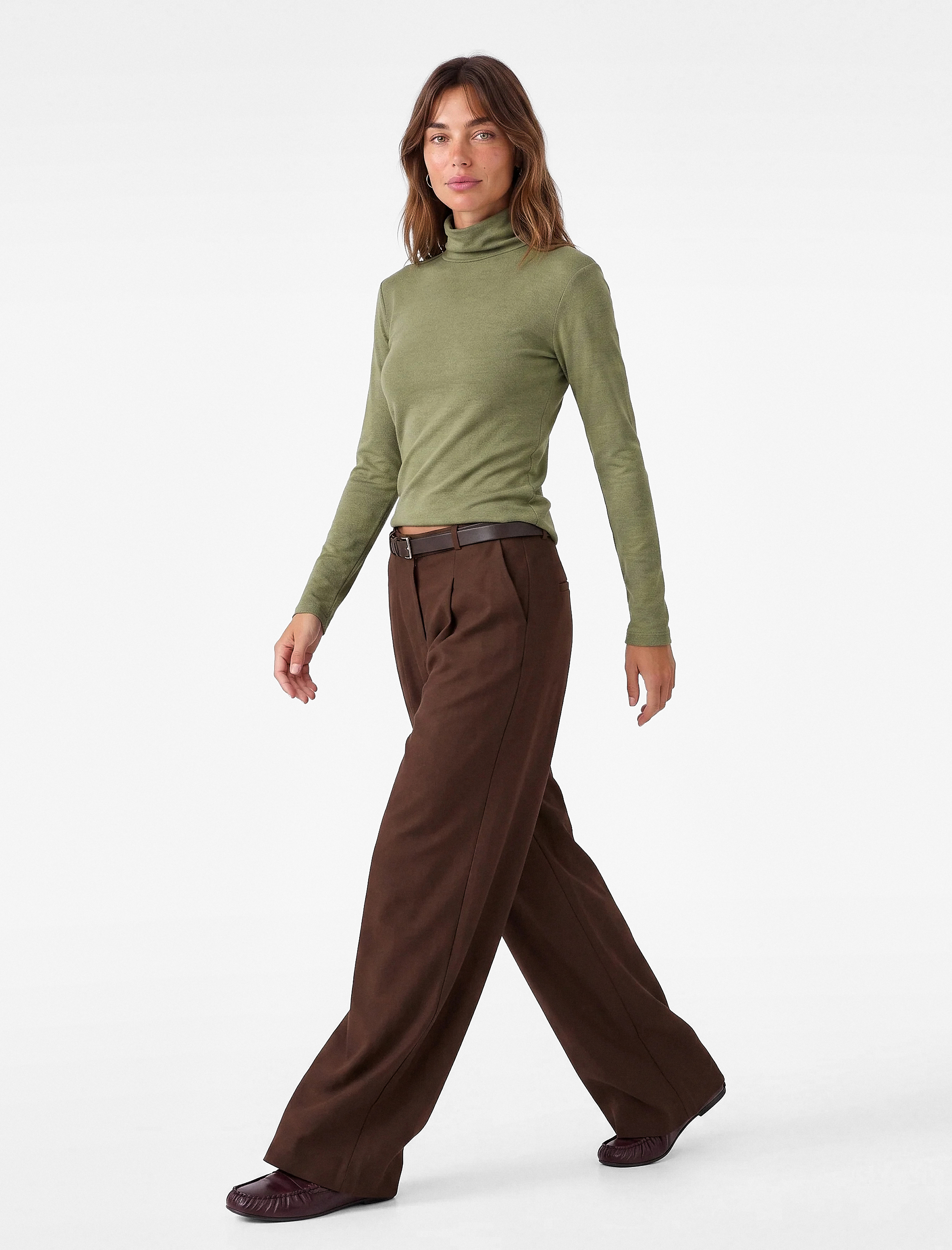   Slim Fit Dik Yaka Uzun Kollu Tişört