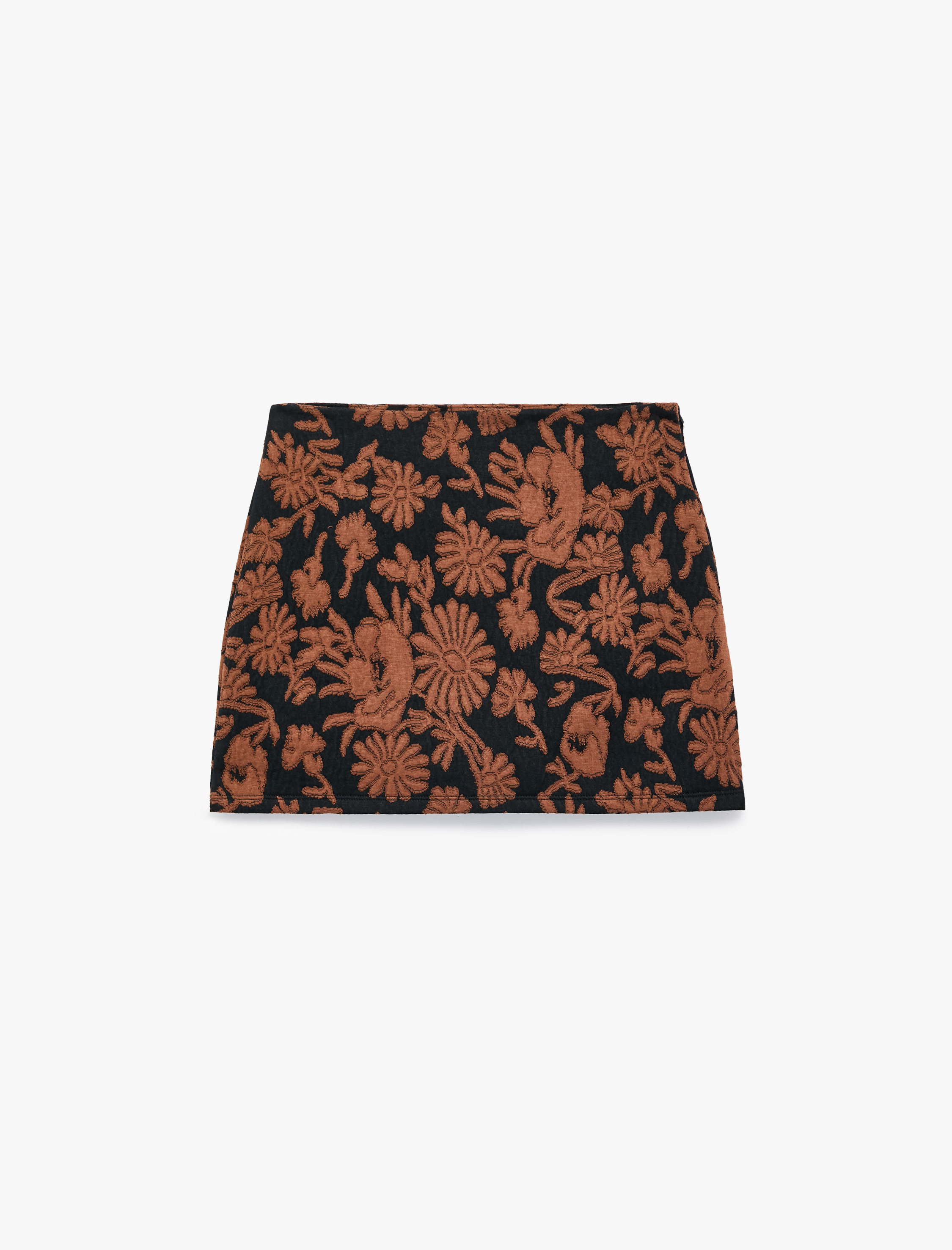   Slim Fit Çiçek Desenli Mini Etek