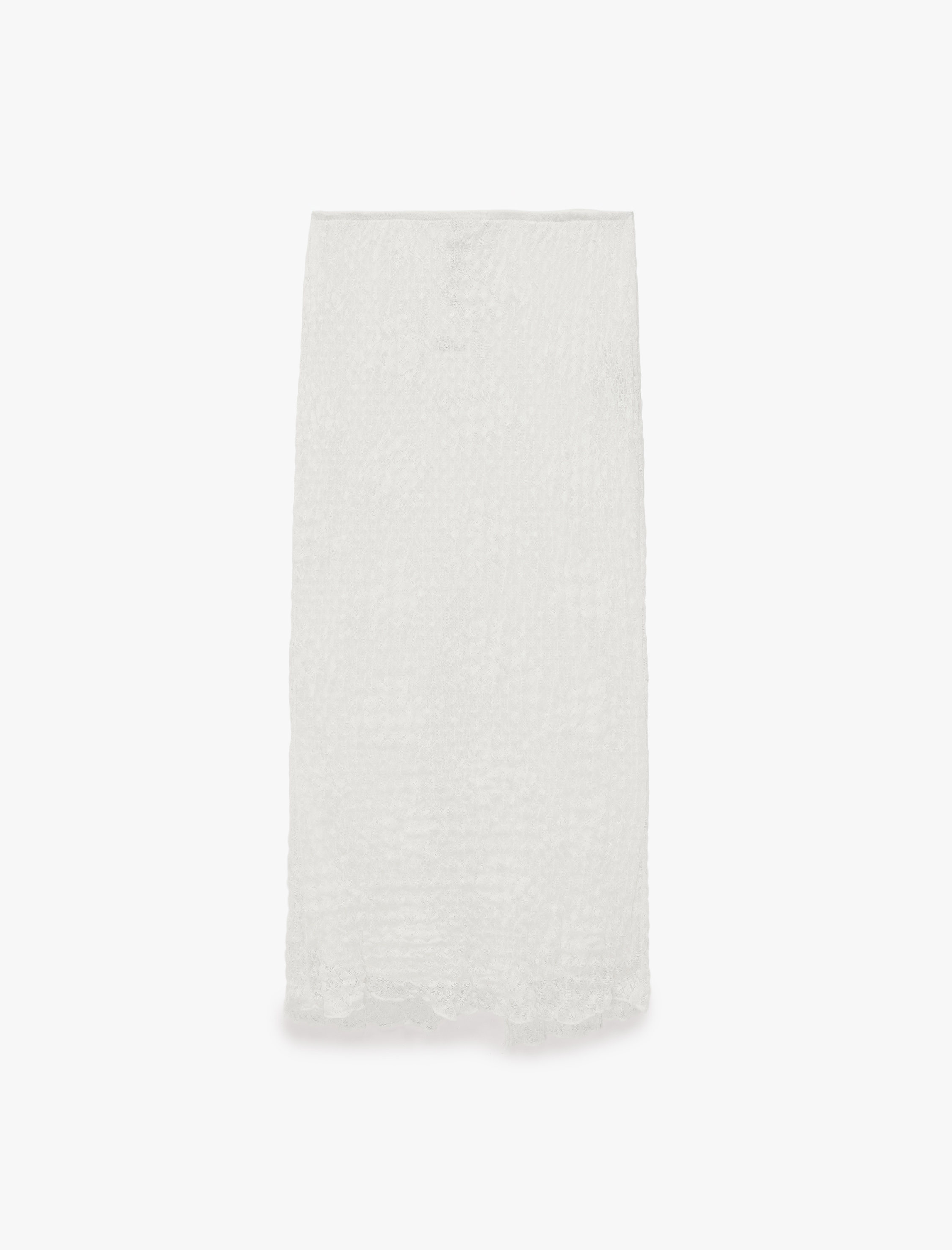   Slim Fit Normal Bel Midi Yırtmaçlı Dantel Etek