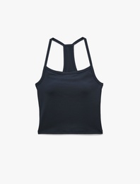 Slim Fit Basic Çapraz İp Askılı Kolsuz Spor Atlet