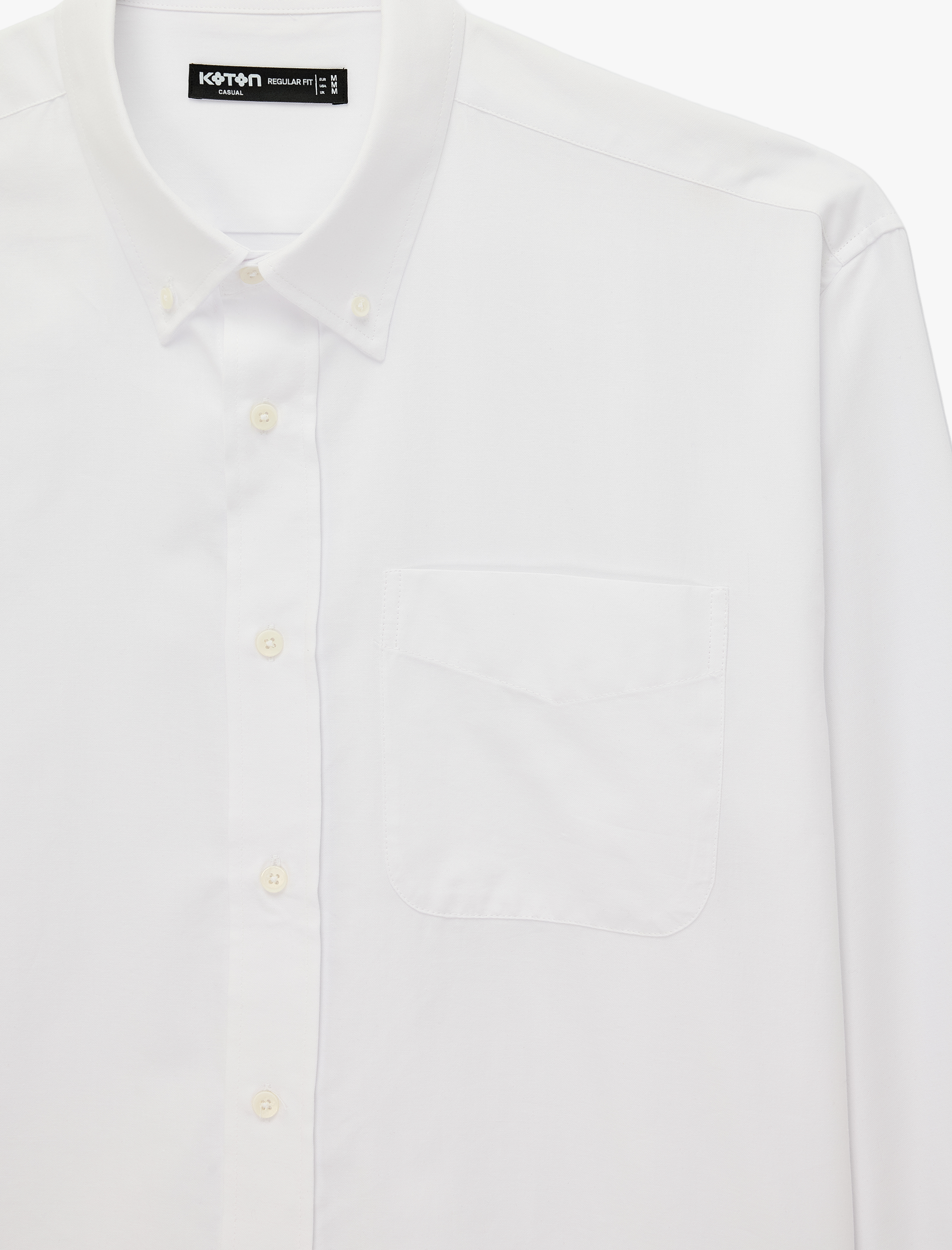   Pamuklu Düğmeli Yaka Oversize Uzun Kollu Oxford Gömlek
