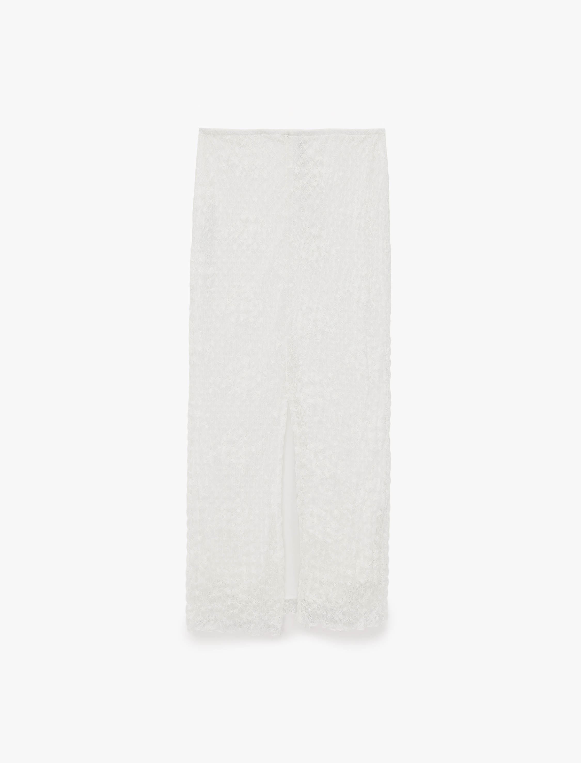  Slim Fit Normal Bel Midi Yırtmaçlı Dantel Etek