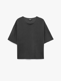 Regular Fit Bisiklet Yaka Basic Kısa Kollu Tişört