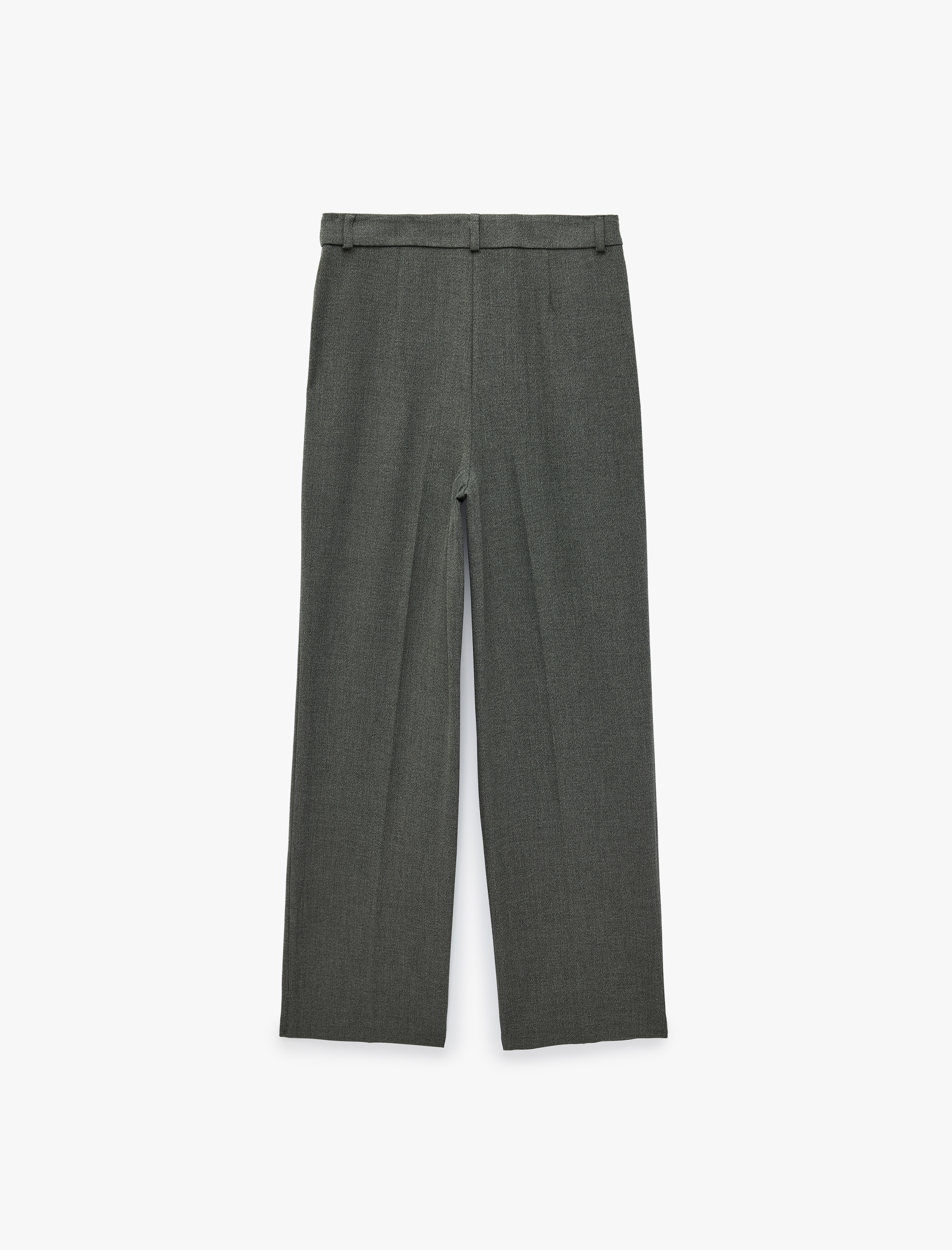  Viskon Karışımlı Normal Bel Cepli Straight Fit Pantolon