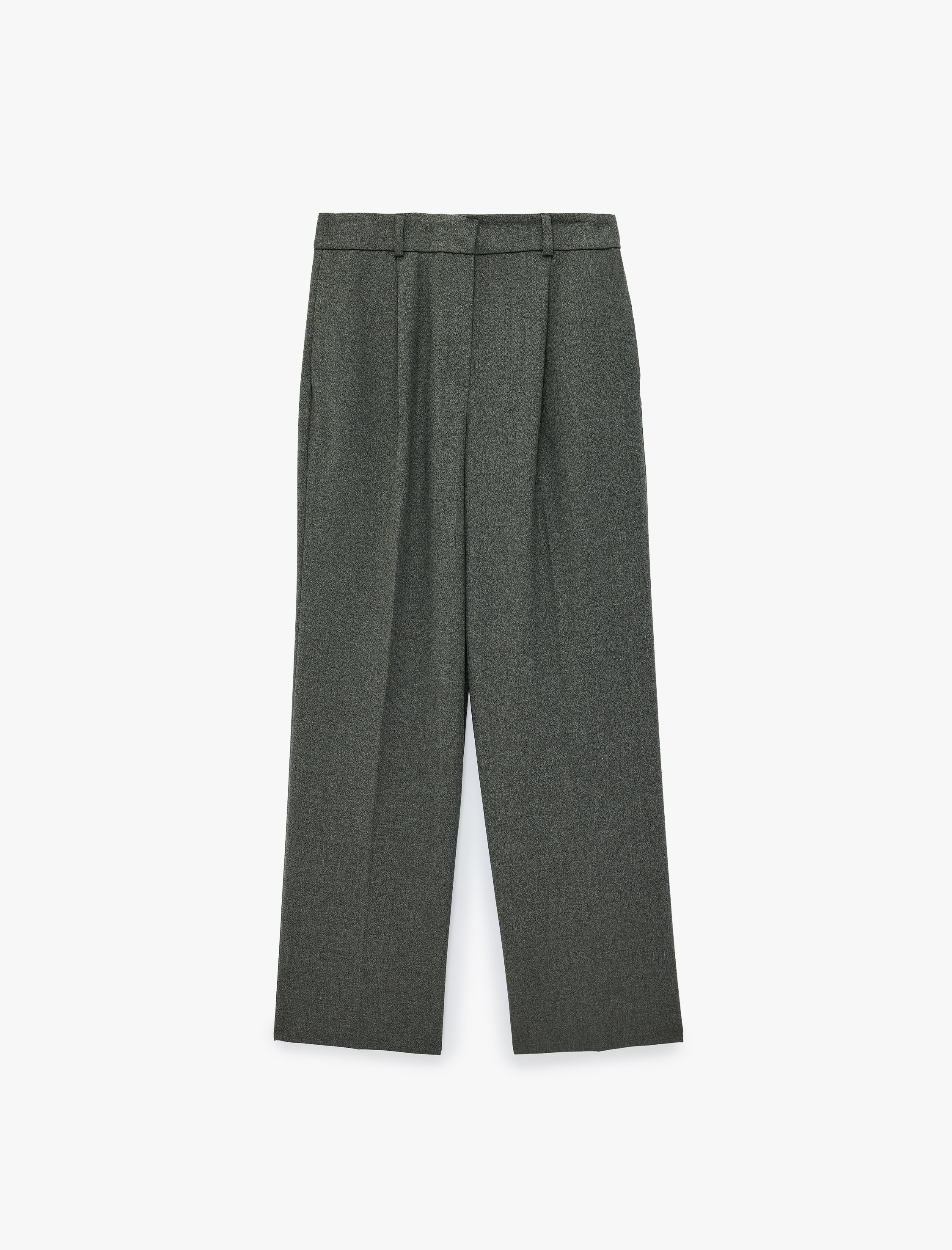   Viskon Karışımlı Normal Bel Cepli Straight Fit Pantolon