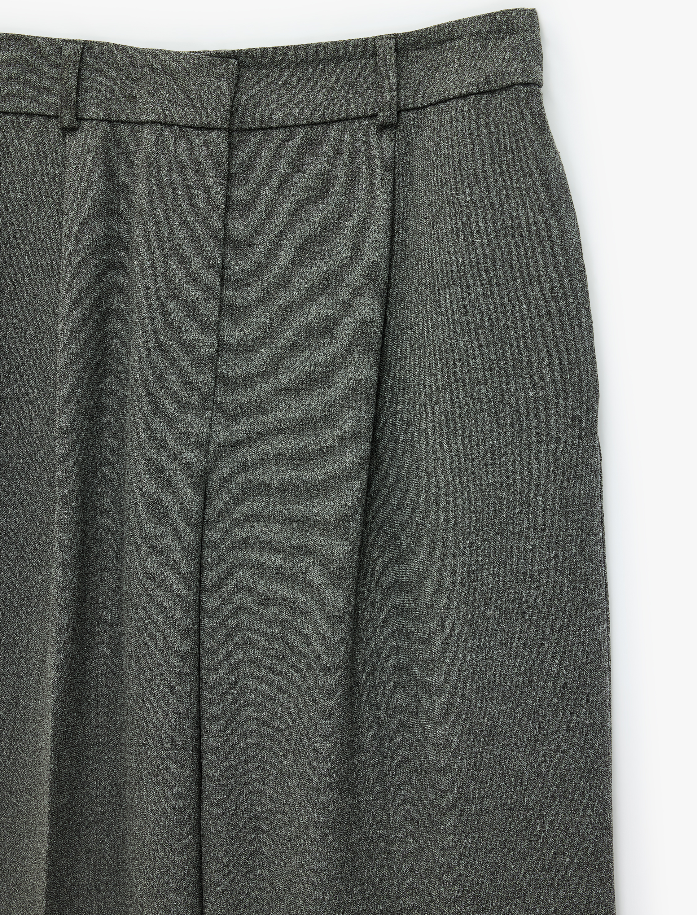   Viskon Karışımlı Normal Bel Cepli Straight Fit Pantolon