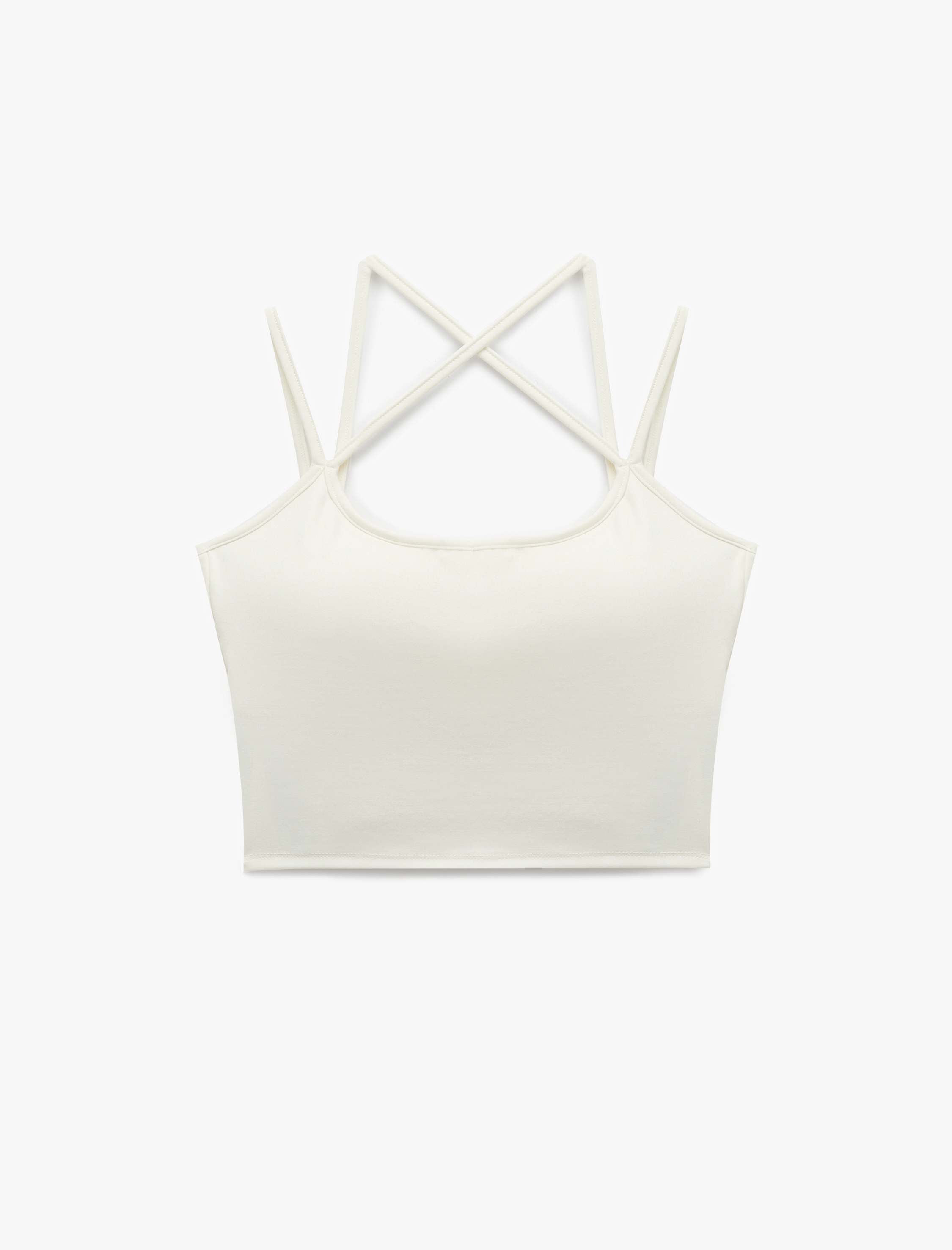   Sırt Detaylı Slim Fit İp Askılı Kolsuz Crop Spor Atlet