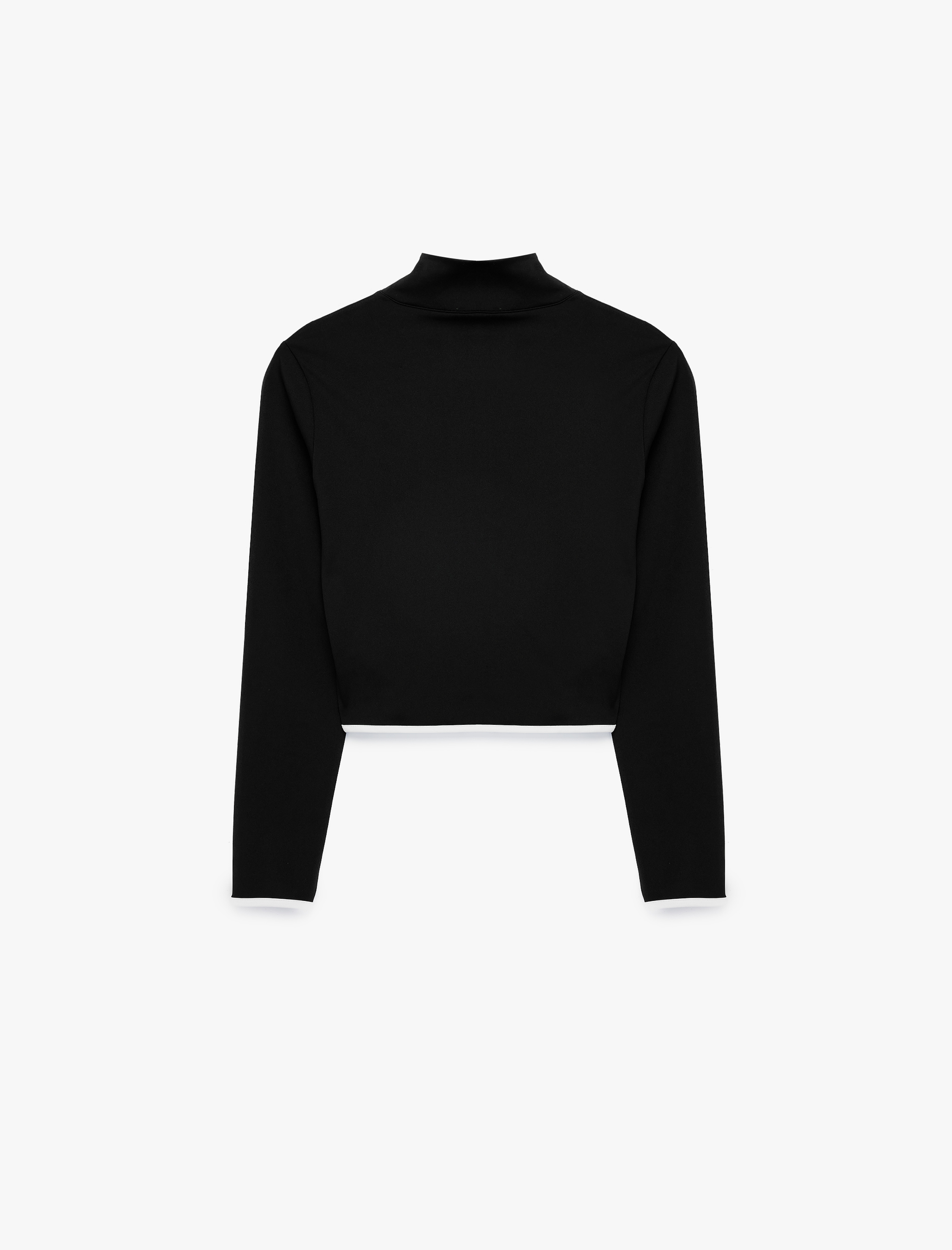   Slim Fit Dik Yaka Fermuarlı Uzun Kollu Biyeli Spor Tişört