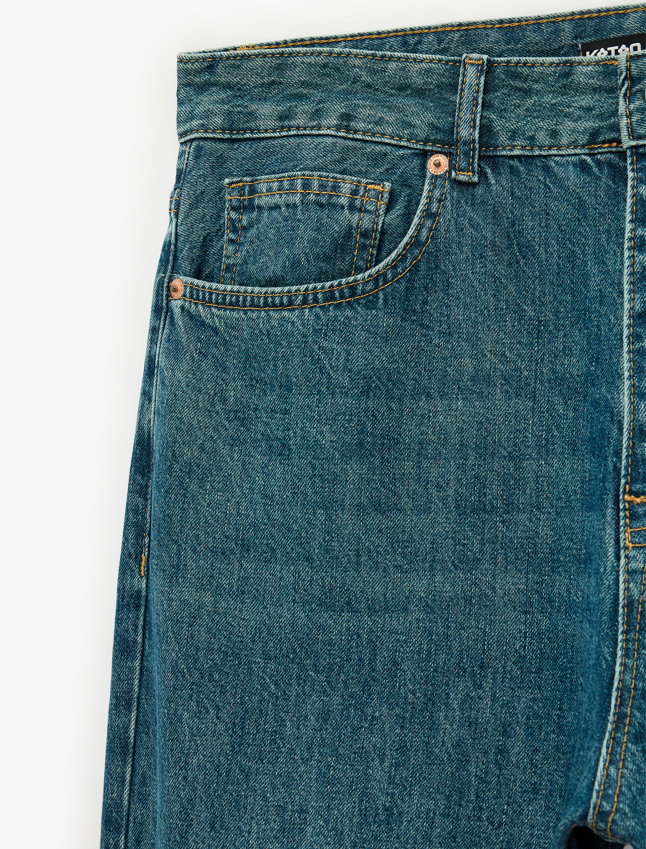   Normal Bel Rahat Kalıp Pamuklu Cepli Baggy Jean Pantolon
